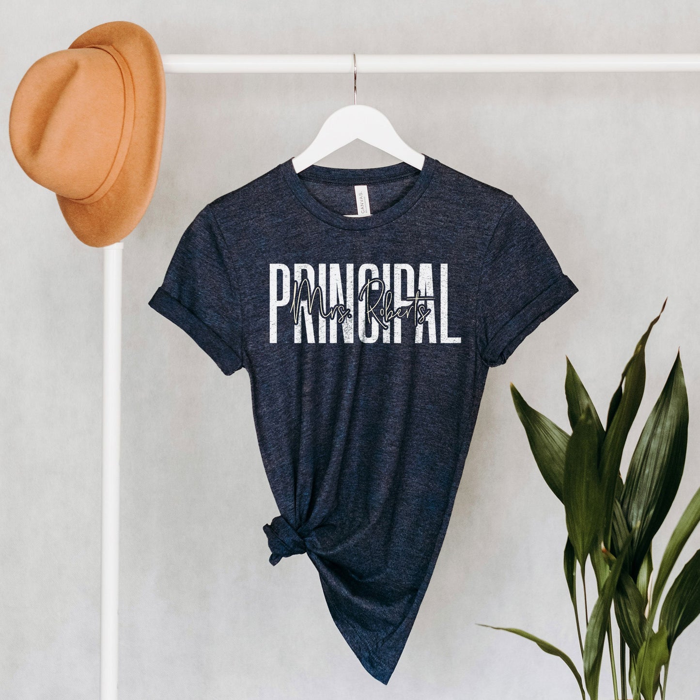 Custom Names Principal T-Shirt, Personalized Names Principal Gifts, Director School Leader Admin Principal Team Tee For Women's Birthday Tee