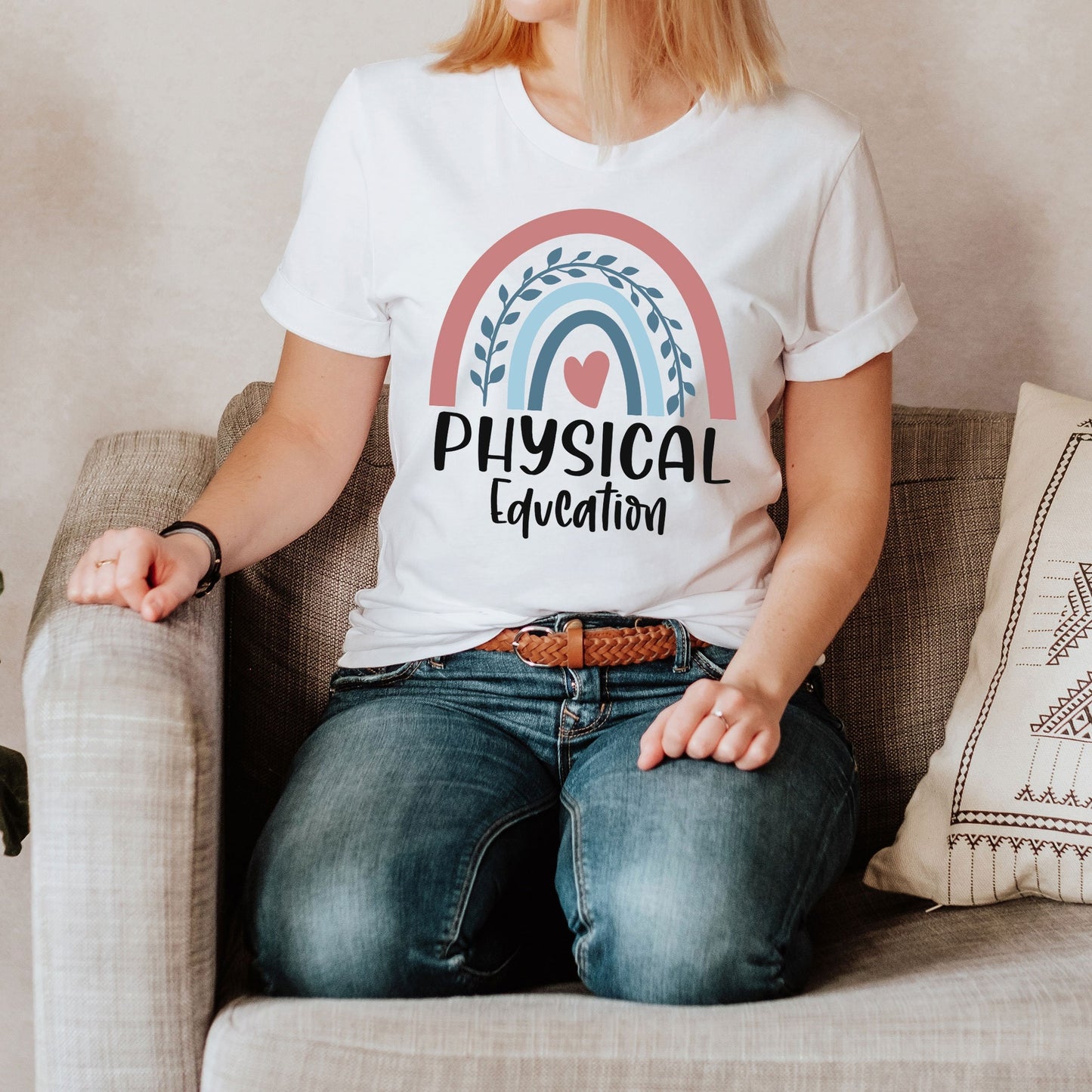 Physical Education Rainbow Shirt Special Physical Therapist Training School Elementary Tee Future Graduation PE Teacher Gymnastic Cheer Team