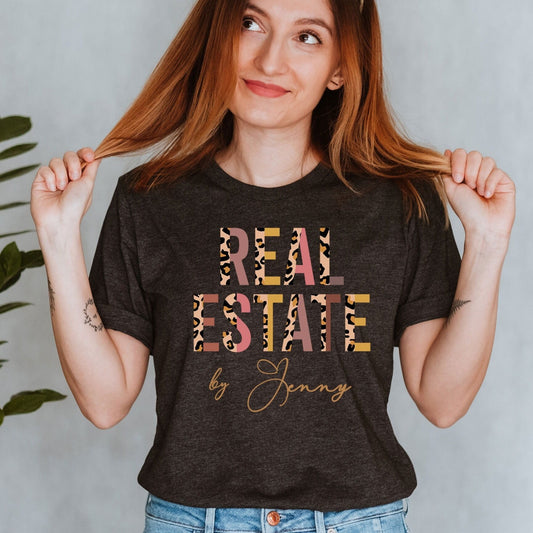 Custom Real Estate Shirt, Real Estate Marketing, Half Leopard Real Estate Shirt, Real Estate Closing Gift, Sold, Real Estate Life, Mortgage
