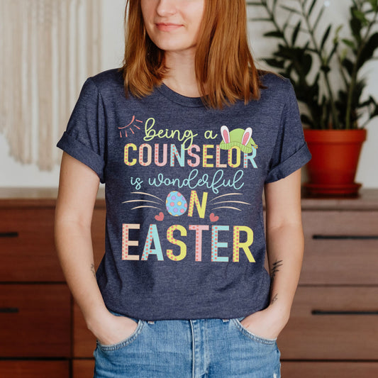 Being A Counselor Is Wonderful On Easter Shirt, Preschool Elementary School Hip Hop Easter Tee Admin Staff Guidance Counseling Office Gift