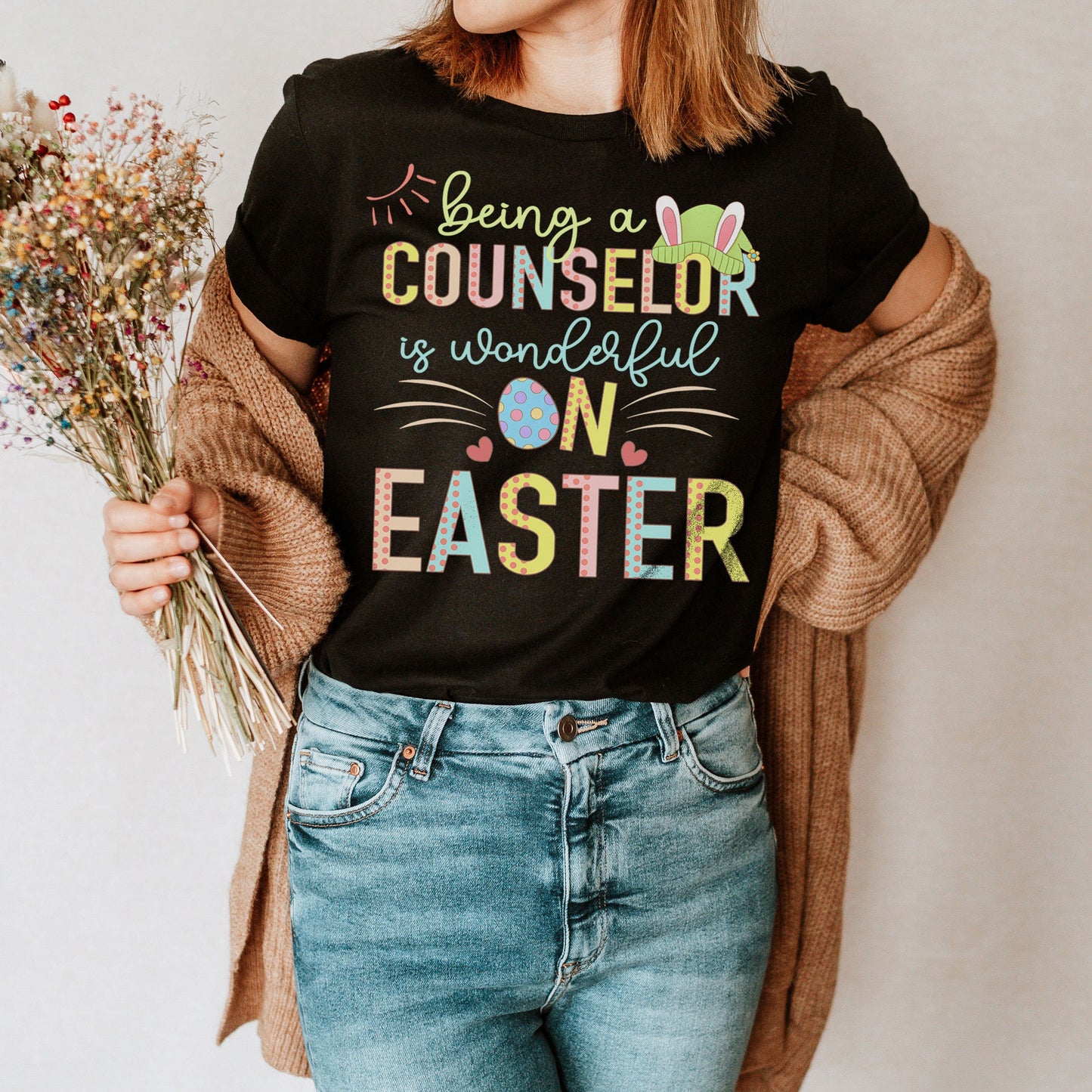 Being A Counselor Is Wonderful On Easter Shirt, Preschool Elementary School Hip Hop Easter Tee Admin Staff Guidance Counseling Office Gift