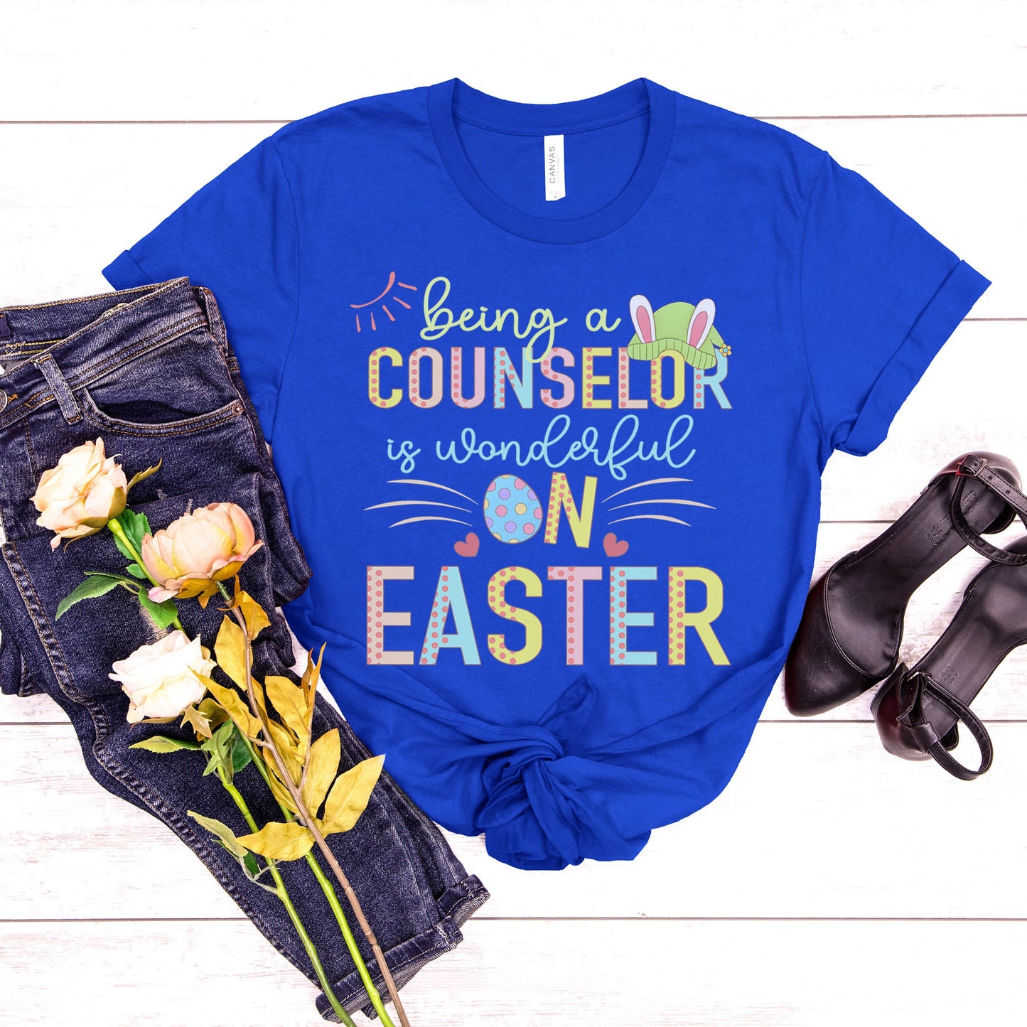 Being A Counselor Is Wonderful On Easter Shirt, Preschool Elementary School Hip Hop Easter Tee Admin Staff Guidance Counseling Office Gift