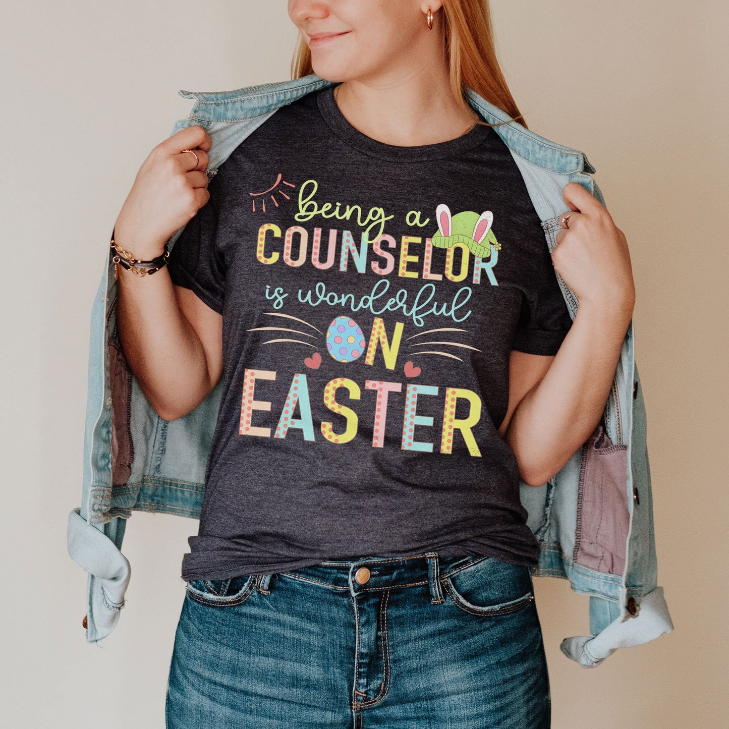 Being A Counselor Is Wonderful On Easter Shirt, Preschool Elementary School Hip Hop Easter Tee Admin Staff Guidance Counseling Office Gift