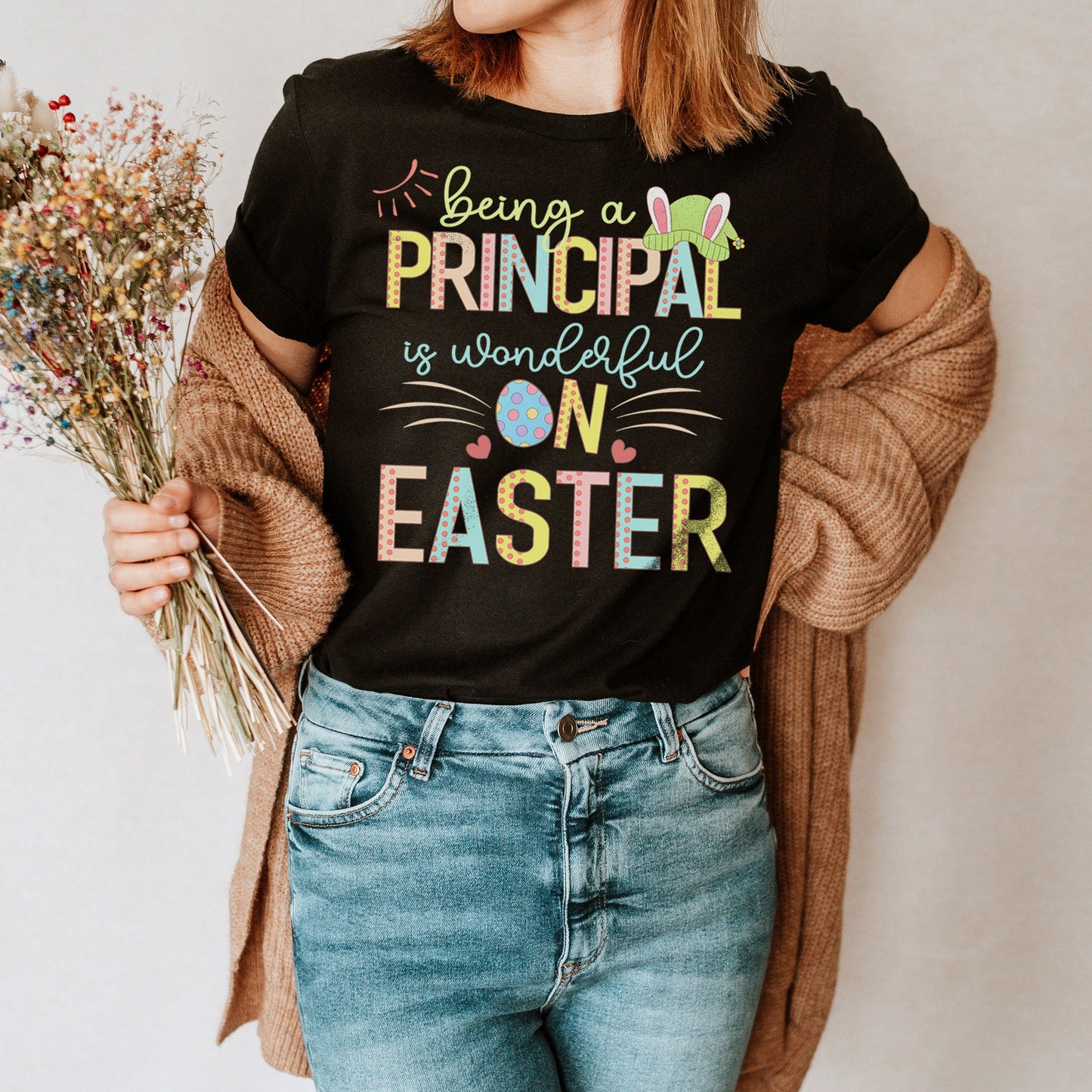 Being A Principal Is Wonderful On Easter Shirt, Preschool Daycare Elementary School Hip Hop Easter Tee Admin Staff Office Matching Bunny Tee