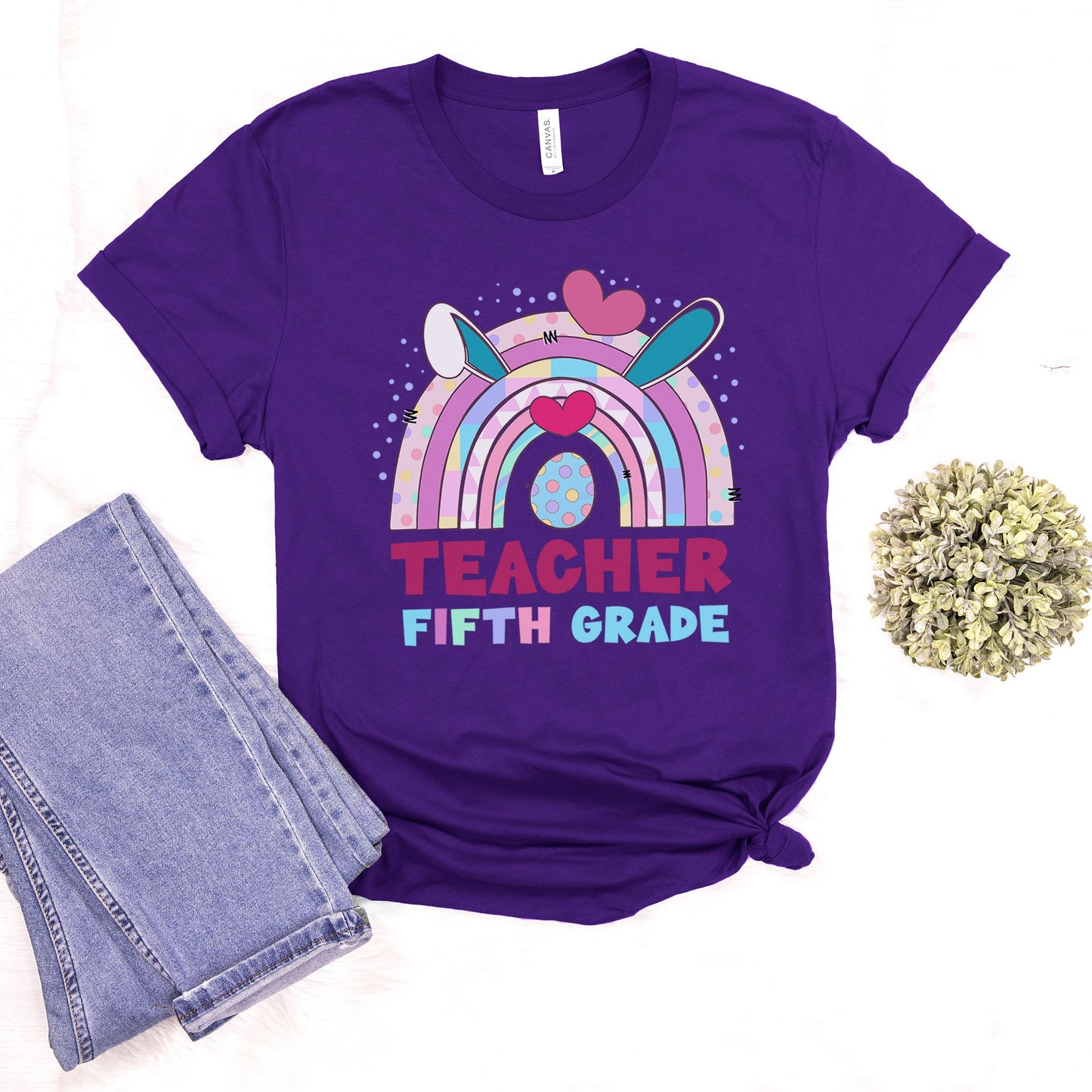Teacher 5th Grade Easter Shirt, Fifth Grade Easter Shirt, Teacher Fifth Grade Elementary School Easter Tee, Happy Easter School Teacher Tee