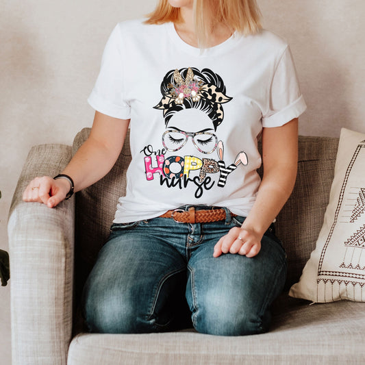One Hoppy Nurse Shirt, Nurse Easter Team Nursing School Undergrad Easter Shirt for Registered Nurse Easter Gift Medical Hospital Party Squad