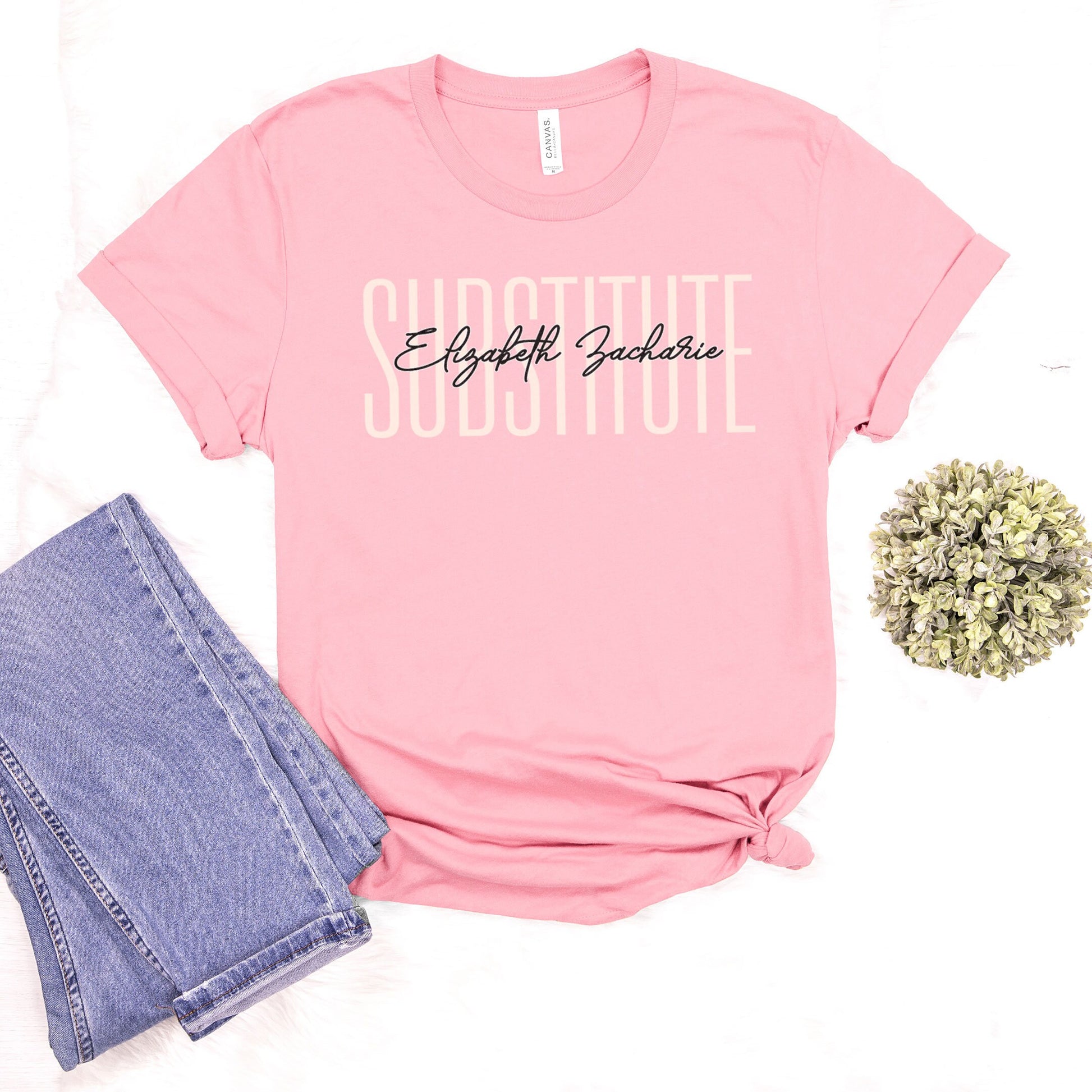 Custom Names School Substitute Teacher Shirt, Paraprofessional Gifts, Subs Teacher Appreciation Gift Para Team Tee Team Co-Worker Birthday