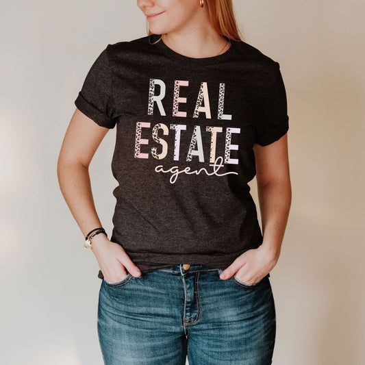 Real Estate Shirt, Half Leopard Pink Shirt, Real Estate Shirts, Real Estate Agent, Real Estate Gift, Real Estate Apparel, Licensed To Sell
