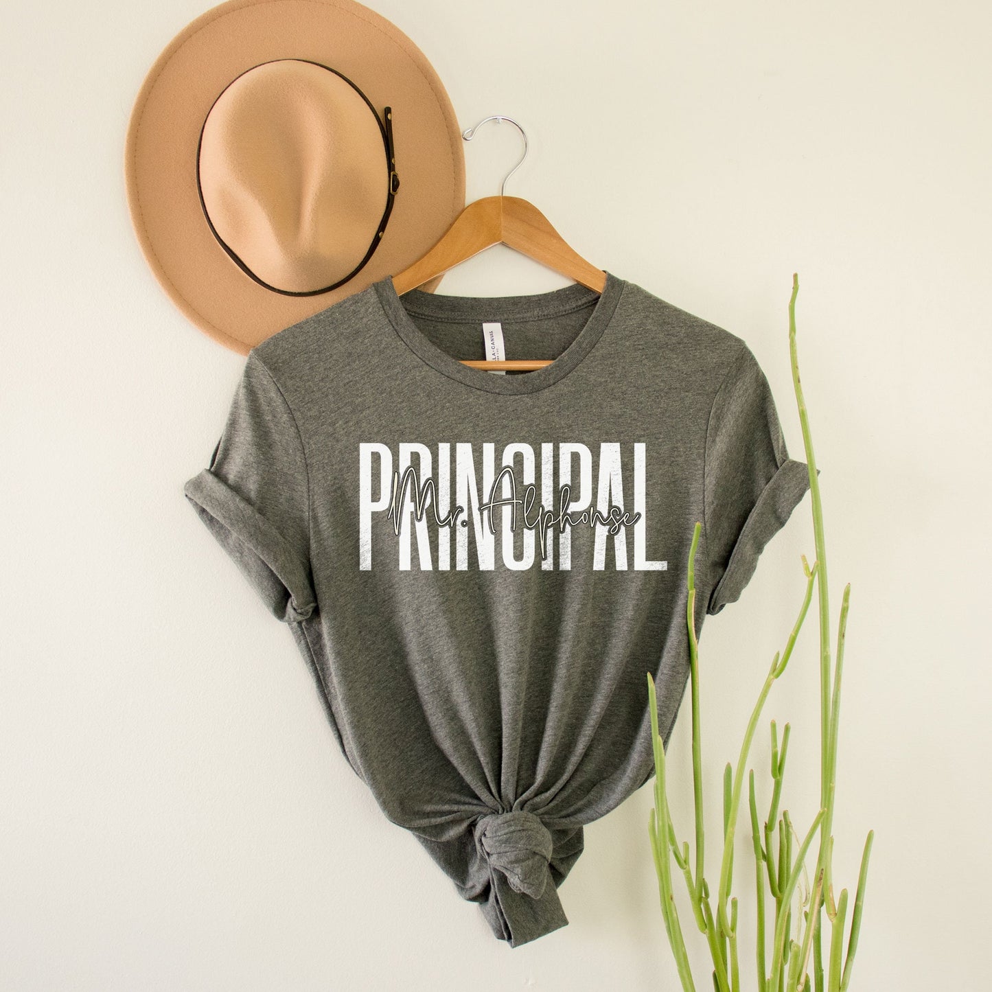Custom Names Principal T-Shirt, Personalized Names Principal Gifts, Director School Leader Admin Principal Team Tee For Women's Birthday Tee