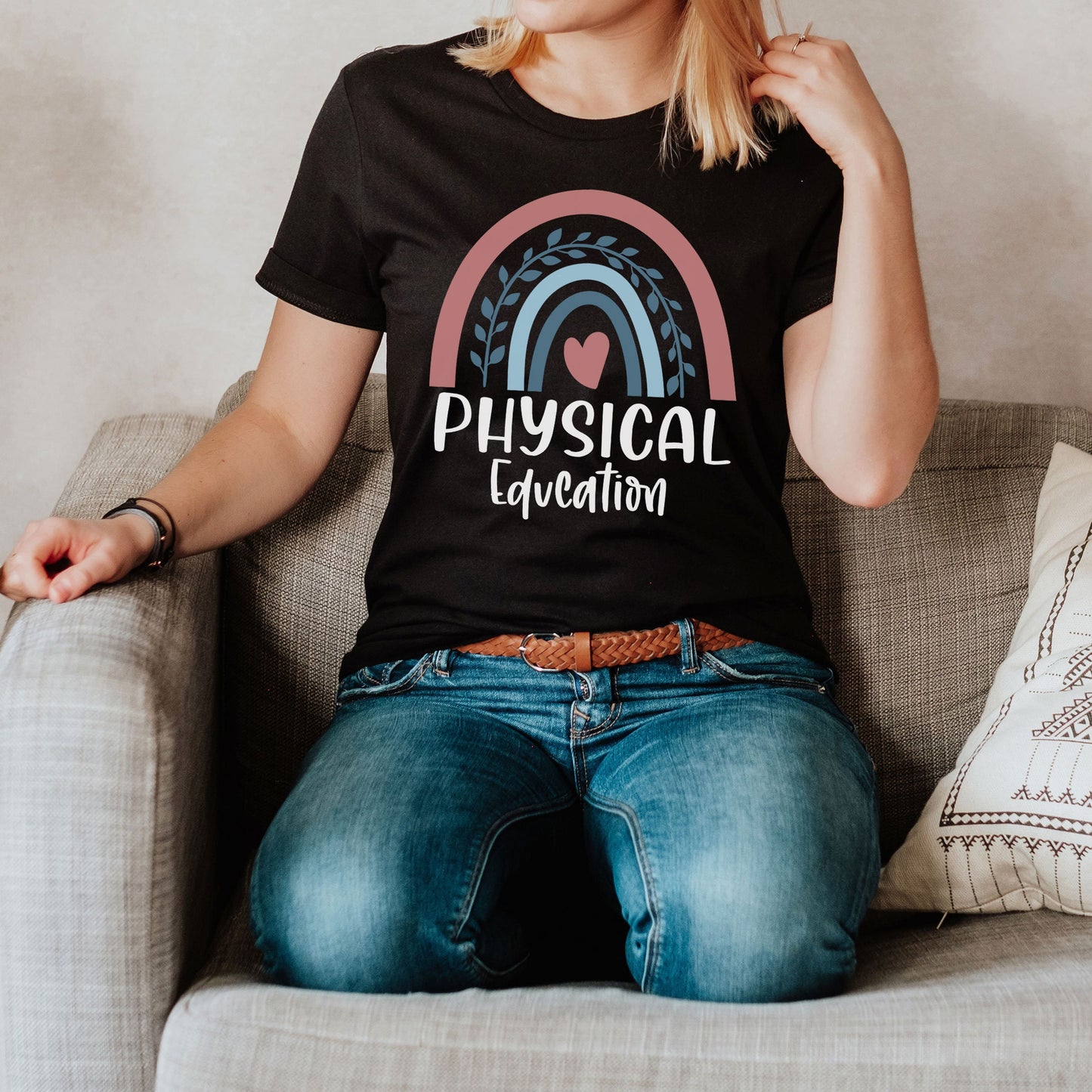Physical Education Rainbow Shirt Special Physical Therapist Training School Elementary Tee Future Graduation PE Teacher Gymnastic Cheer Team