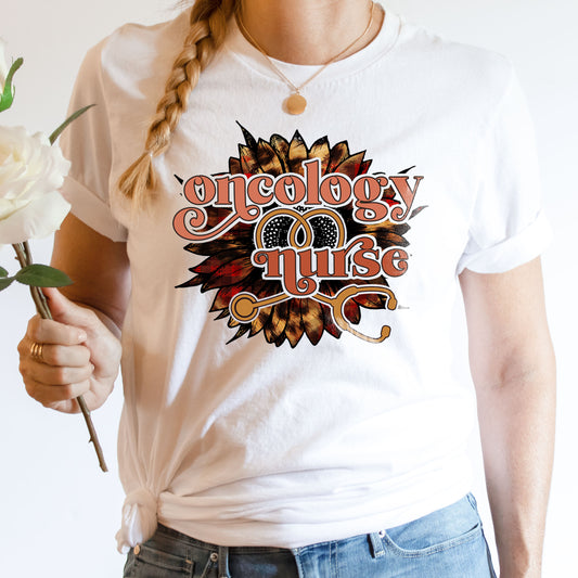 Oncology Nurse Sunflower Boho Brown Shirt Onco Graduation Day Shirt Cancer Chemotherapy Nursing School Grad Tee Thank You Chemo Nurse Summer