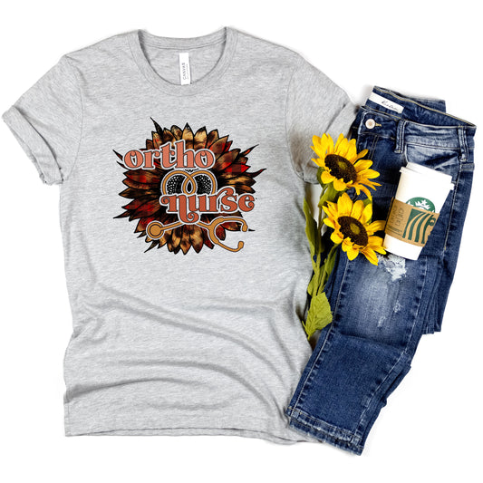 Orthopedic Nurse Sunflower Boho Brown Shirt Ortho Graduation Day Shirt Bone Surgery Surgical Nursing School Grad Tee Thank You Undergrad Tee