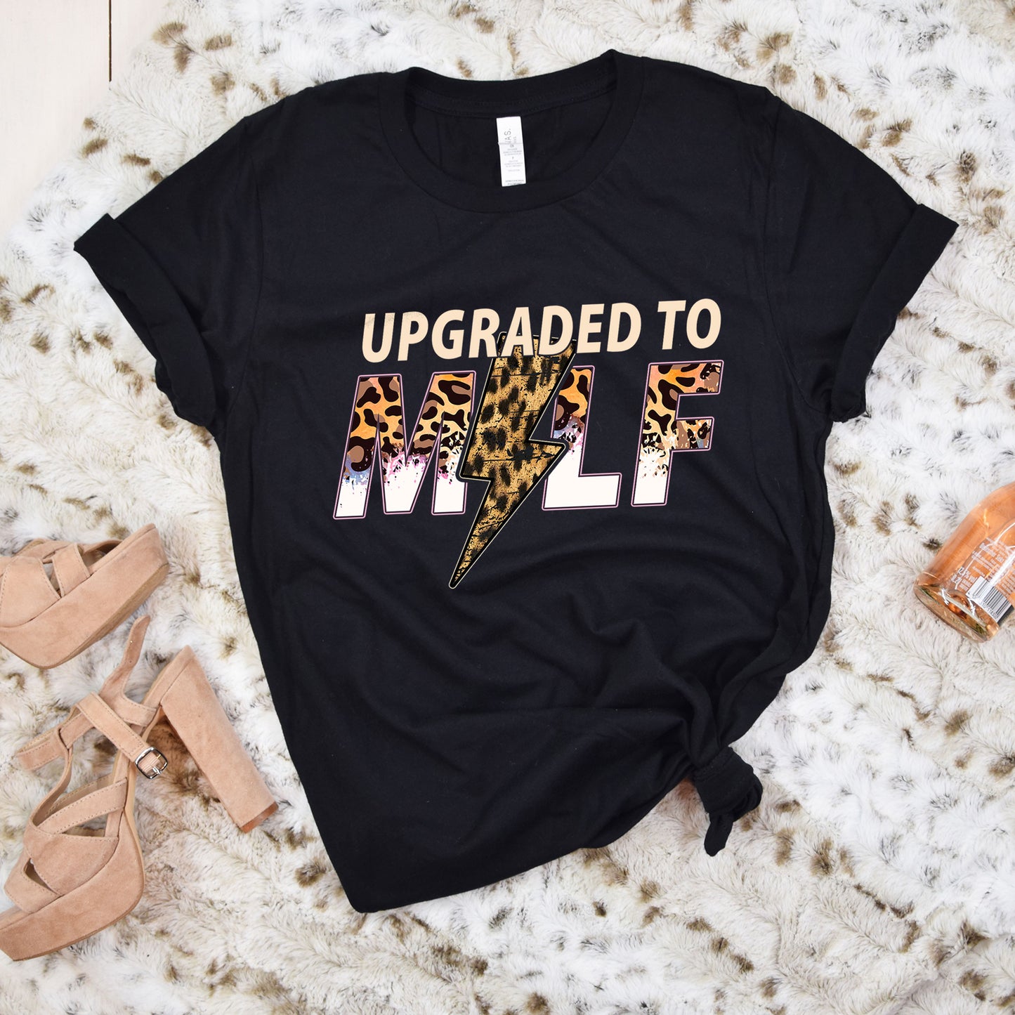 Upgraded to MILF T-Shirt - Leopard Mom Future Milf
