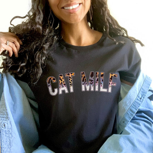 Cat MILF T-Shirt - Leopard Mom Funny Mama Gift