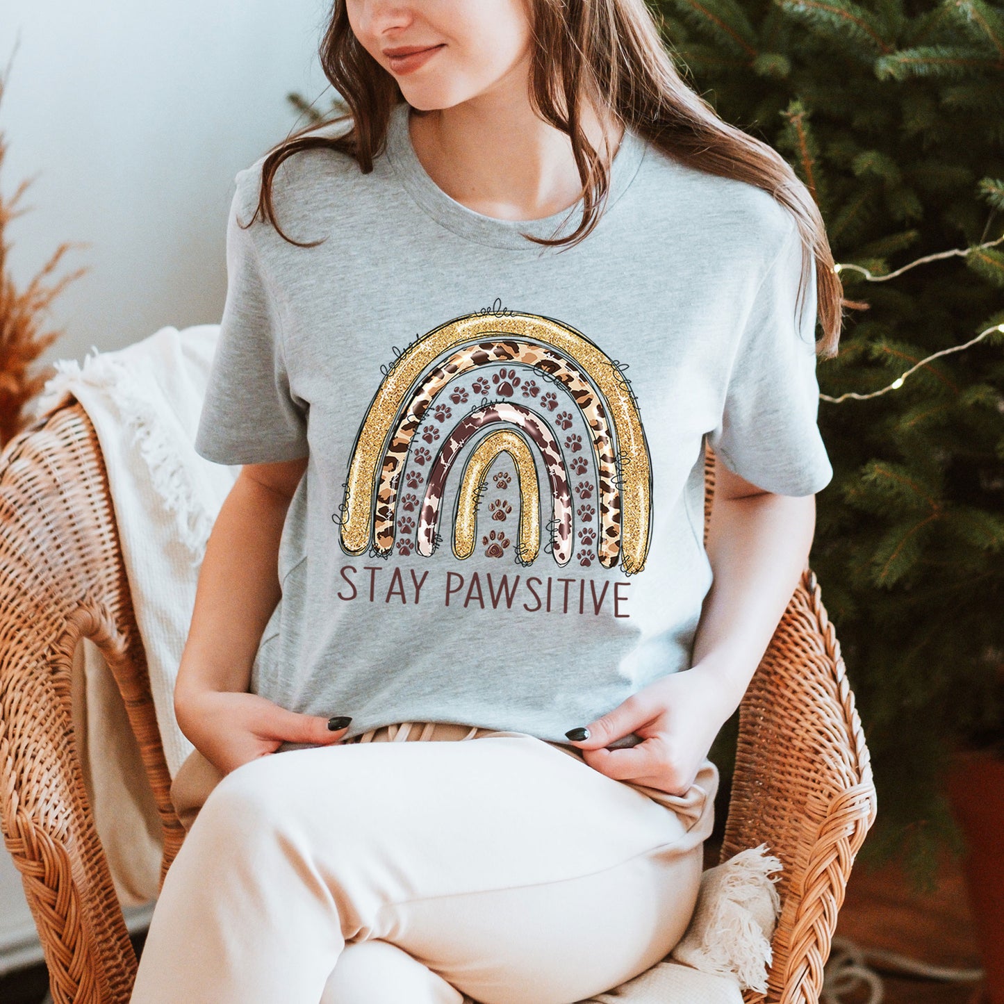 Stay Pawsitive - Stay Positive - Mental Health Positivity Sayings Dog Lovers Shirt