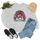 Merry And Bright Nurse Christmas Tree Crewneck Sweatshirt, Nurse Rainbow Messy Bun Christmas Gift