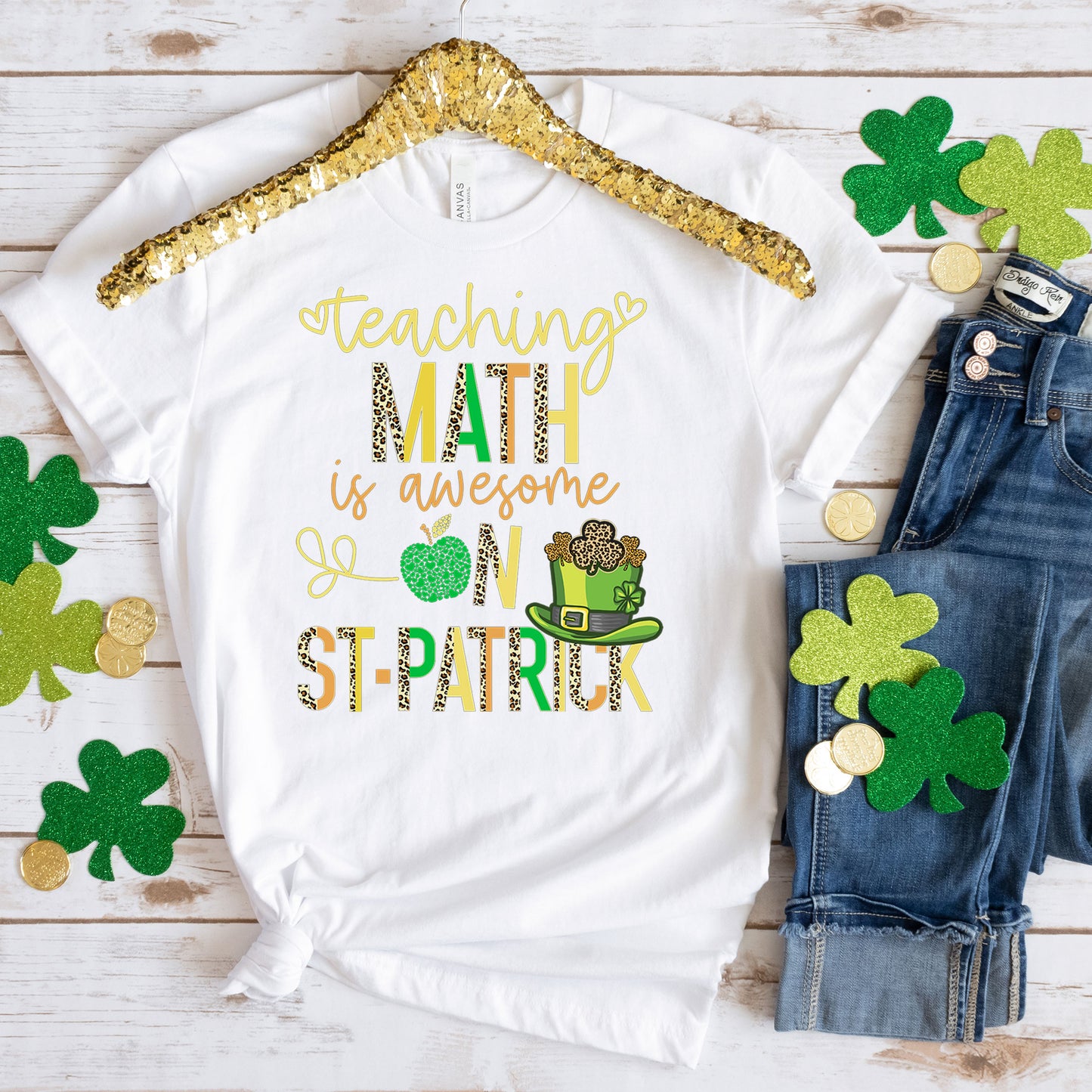 Teaching Math Teacher St Patrick's Day T-Shirt