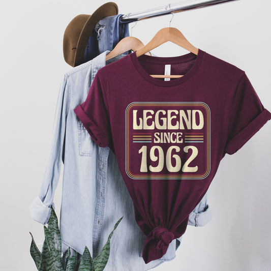 Legend Since 1962 Shirt, Born in 1962 Birthday Shirt, Vintage 1962 Shirt, 60th Birthday Idea, 1962 Birthday T-Shirt, 60th Birthday Gifts Tee