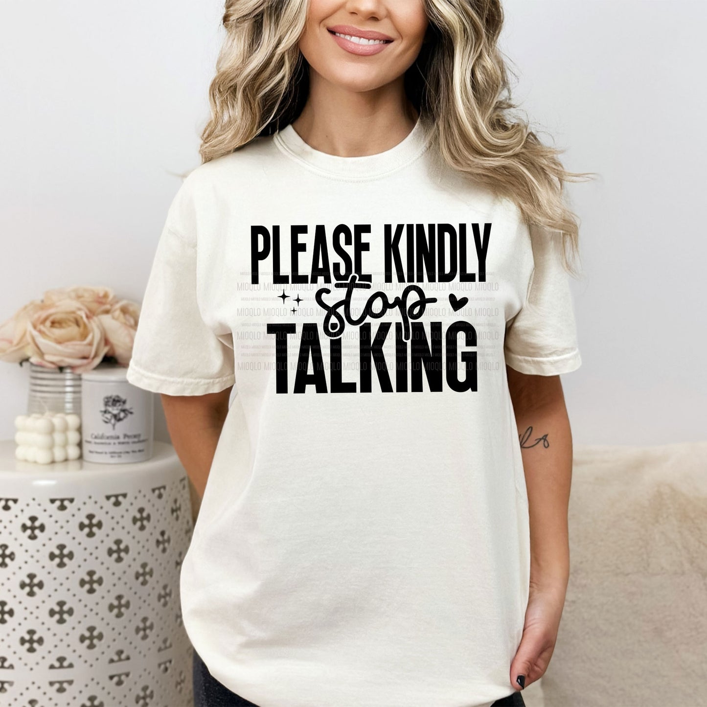 Please Kindly Stop Talking, Boho Funny Sayings Sublimation PNG Digital Downloads