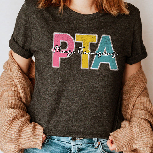 Custom Names PTA Shirt Personalized Name Physical Therapist Assistant Co-Worker Gift Physical Therapy Sweatshirt School Name Events Birthday