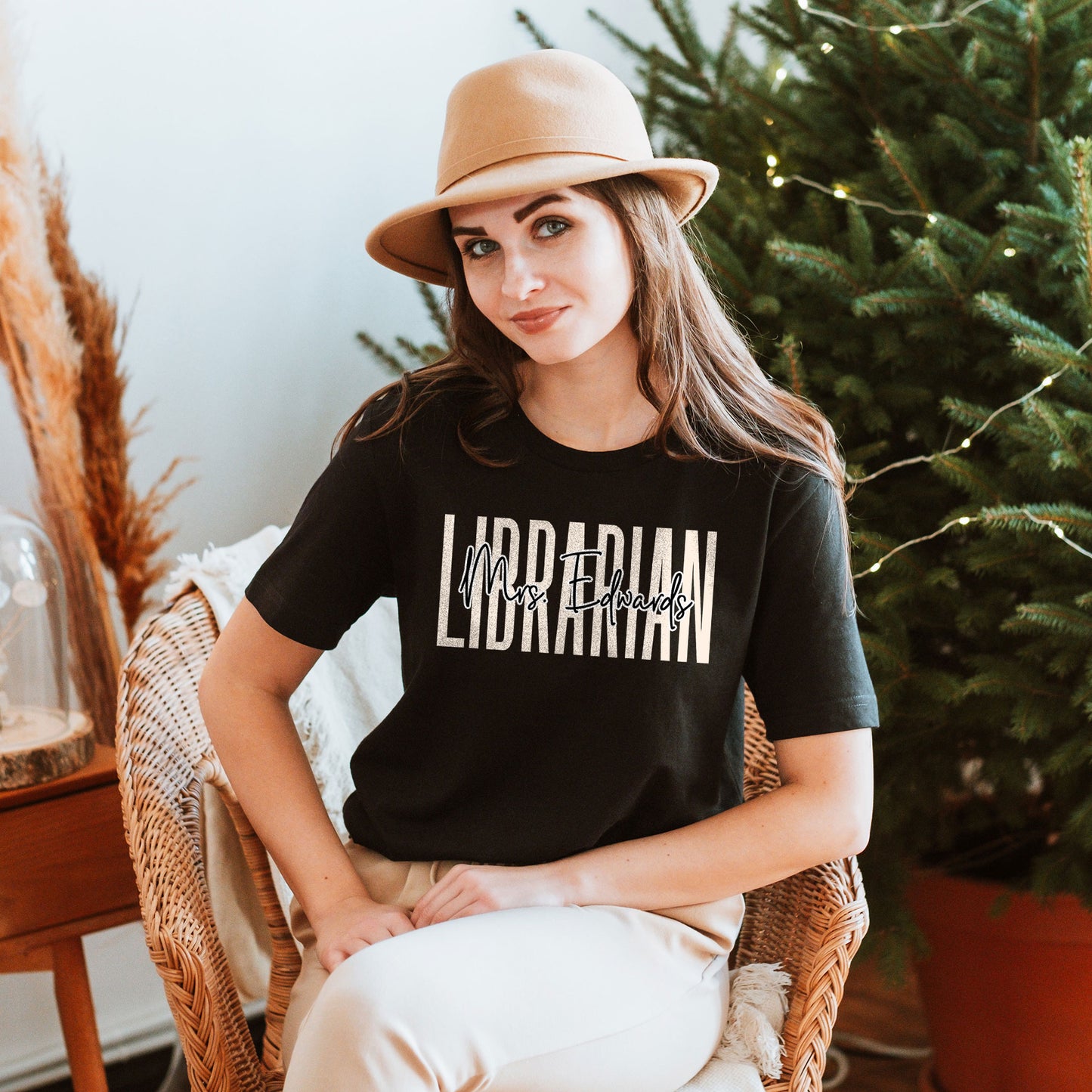 Custom Name Librarian Shirt, Personalize Library Gift Book Lover Tee, Cute Reading Crew Book Office Tee, High Middle Elementary Teach School