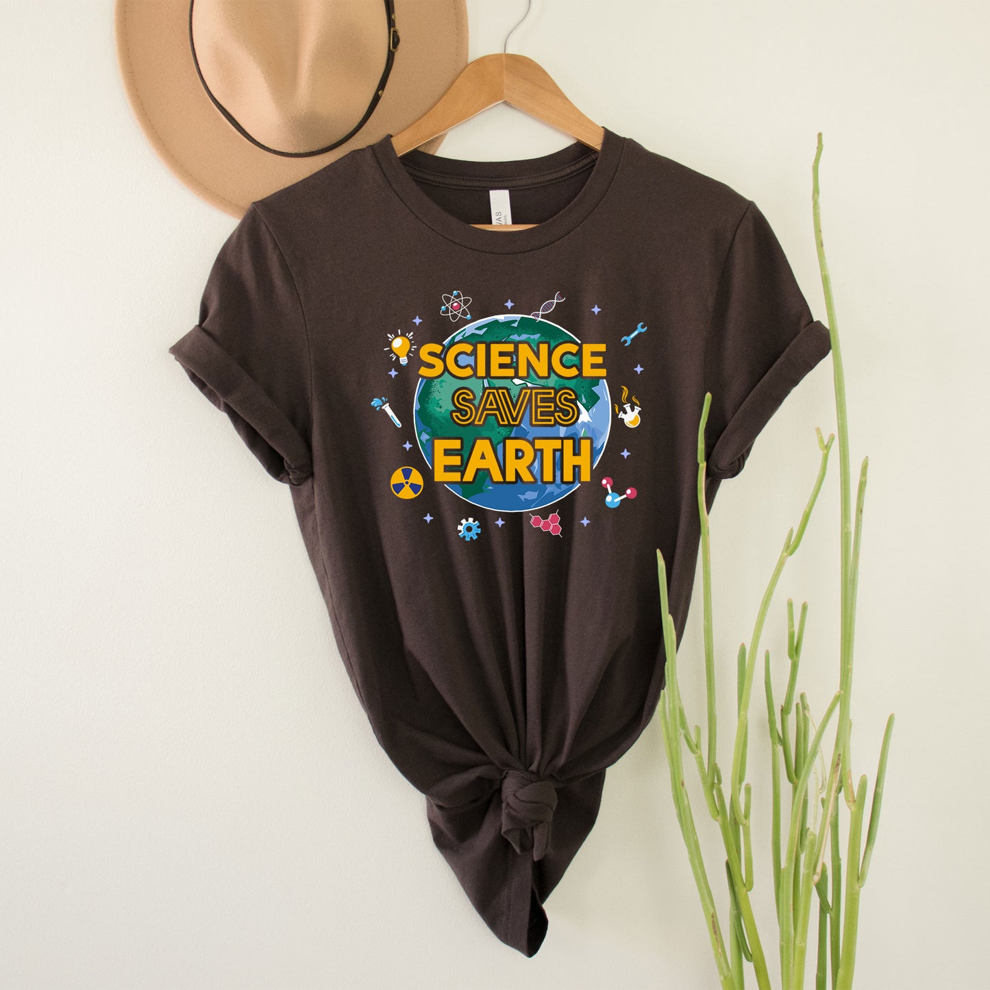 Science Saves Earth Shirt, Middle High School Science Teacher Gift Bday College Science Students Tee, College Undergrad Professor Earth Week