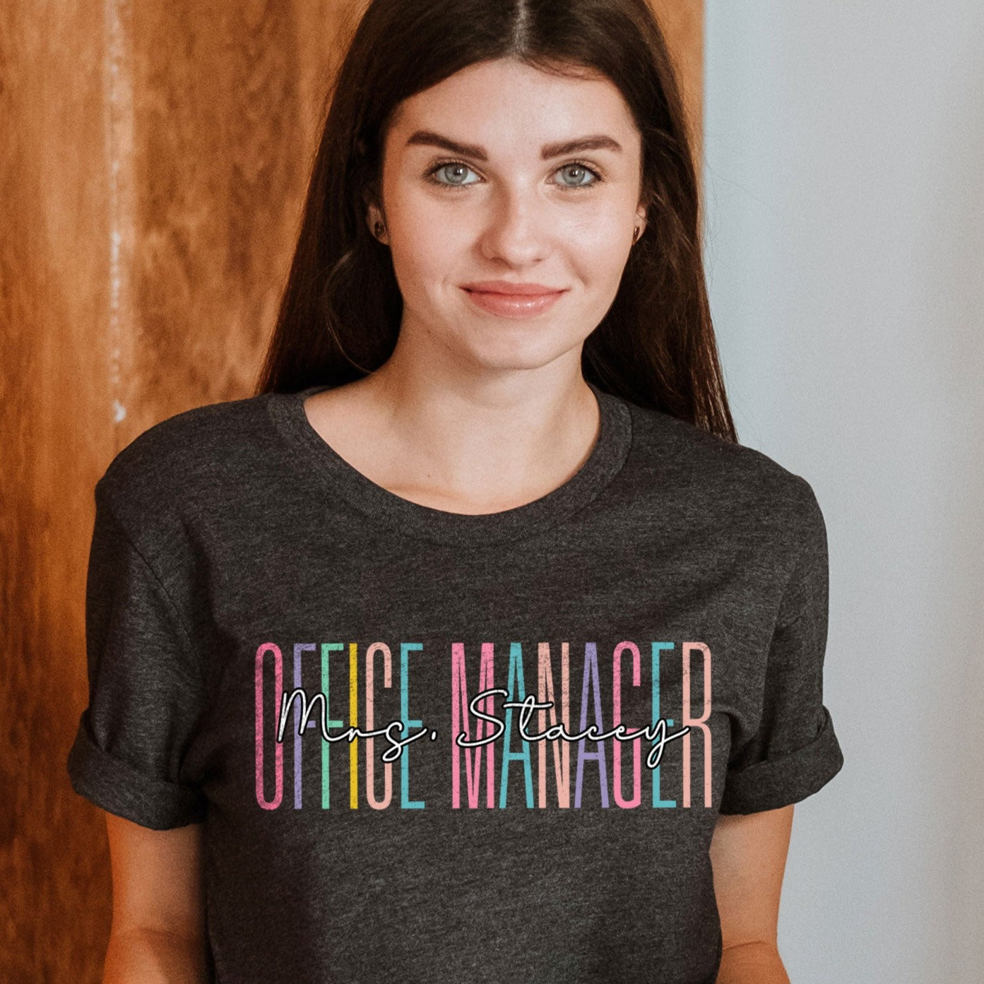 Custom Names Office Manager Shirt Personalize Name Managing Registrar Office Gift Healthcare HR Human Resource Lead Main HQ Work Sweater Tee