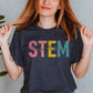Custom Names STEM Teacher Shirt Personalize Name Science Teacher Team Gift Rainbow Math Teachers Tee Technology Team Birthday Sweatshirt
