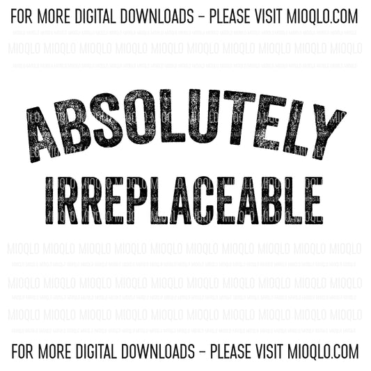 Absolutely Irreplaceable, Funny Sayings Sublimation PNG Digital Downloads