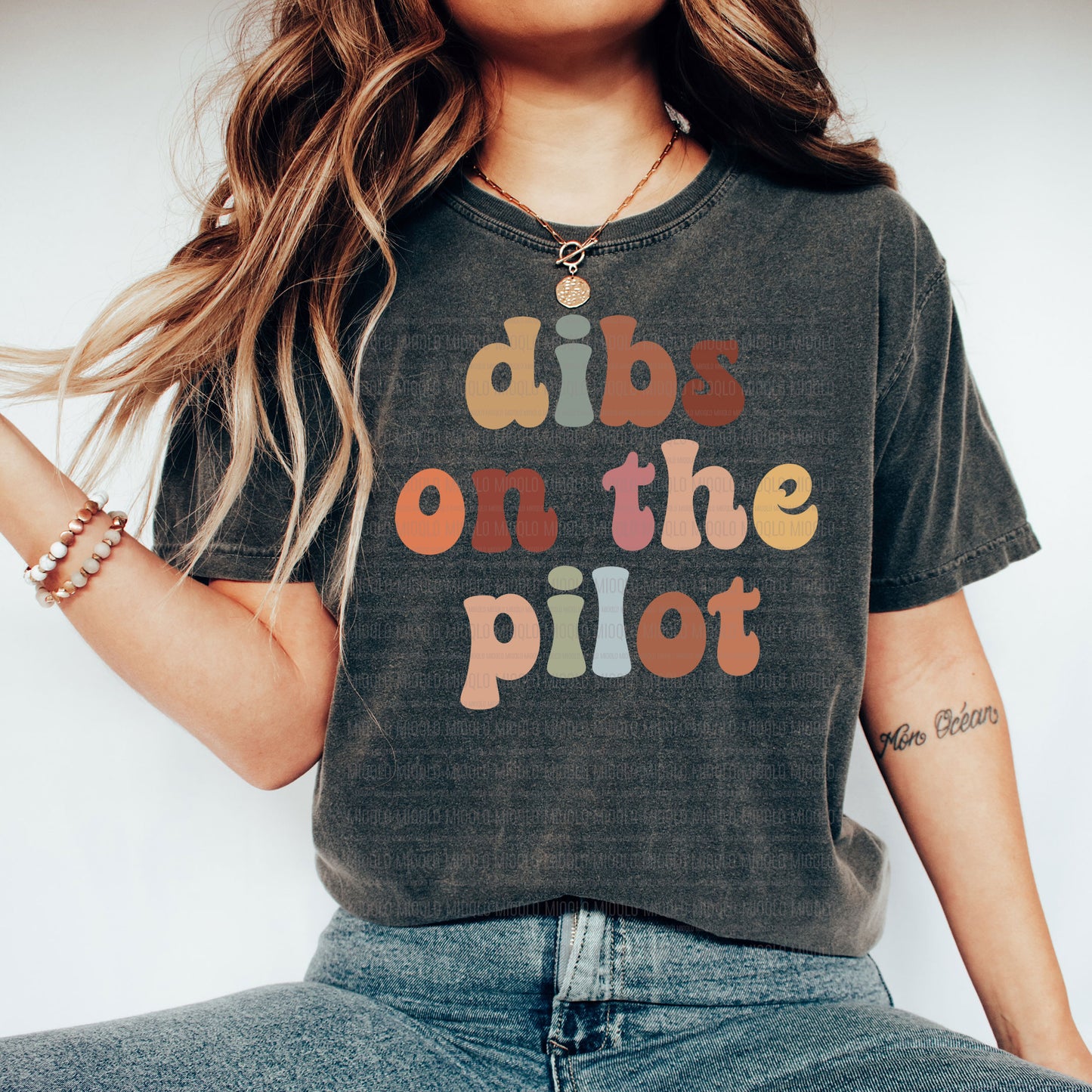 Dibs On The Pilot, Boho Funny Sayings Sublimation PNG Digital Downloads