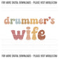 Drummer's Wife, Boho Funny Sayings Sublimation PNG Digital Downloads