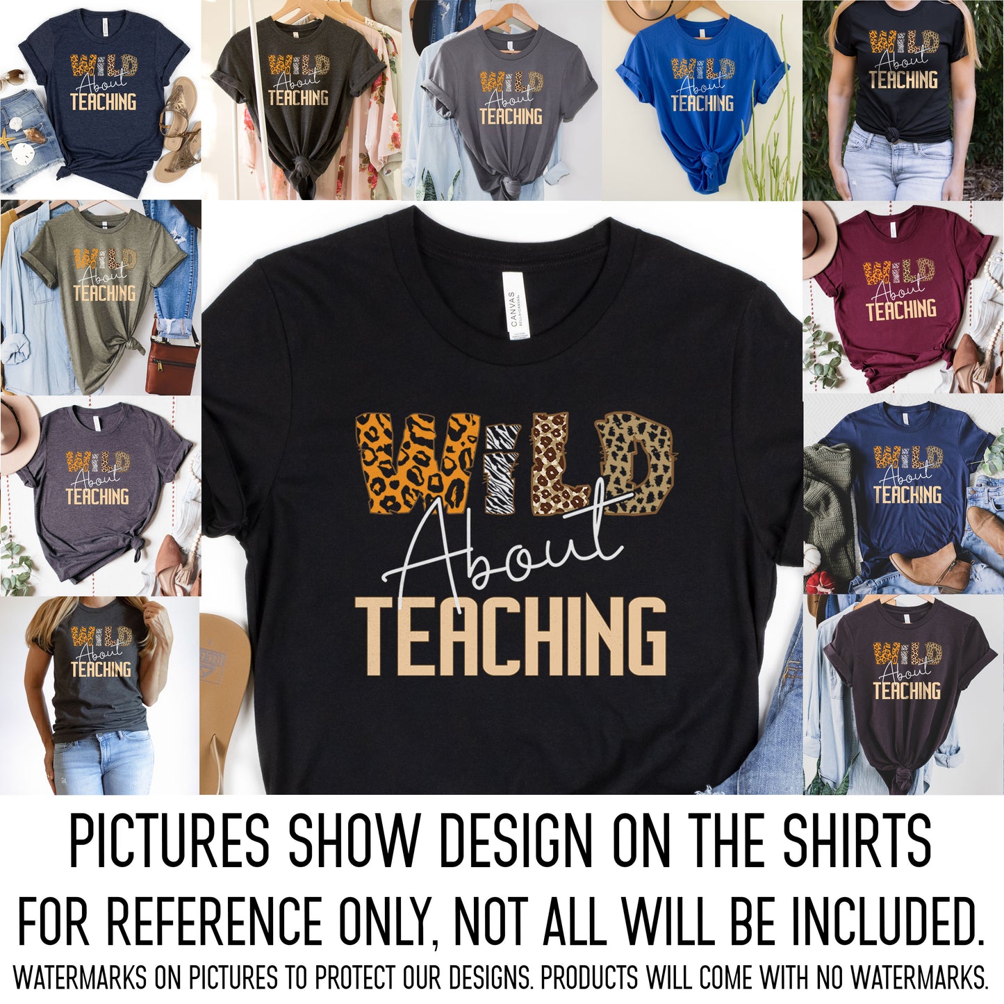 Wild About Teaching Teacher Shirt, School Coordinator, School Principal, 2nd Grade Tee, Teaching Elementary Birthday Kinder Preschool Thanks