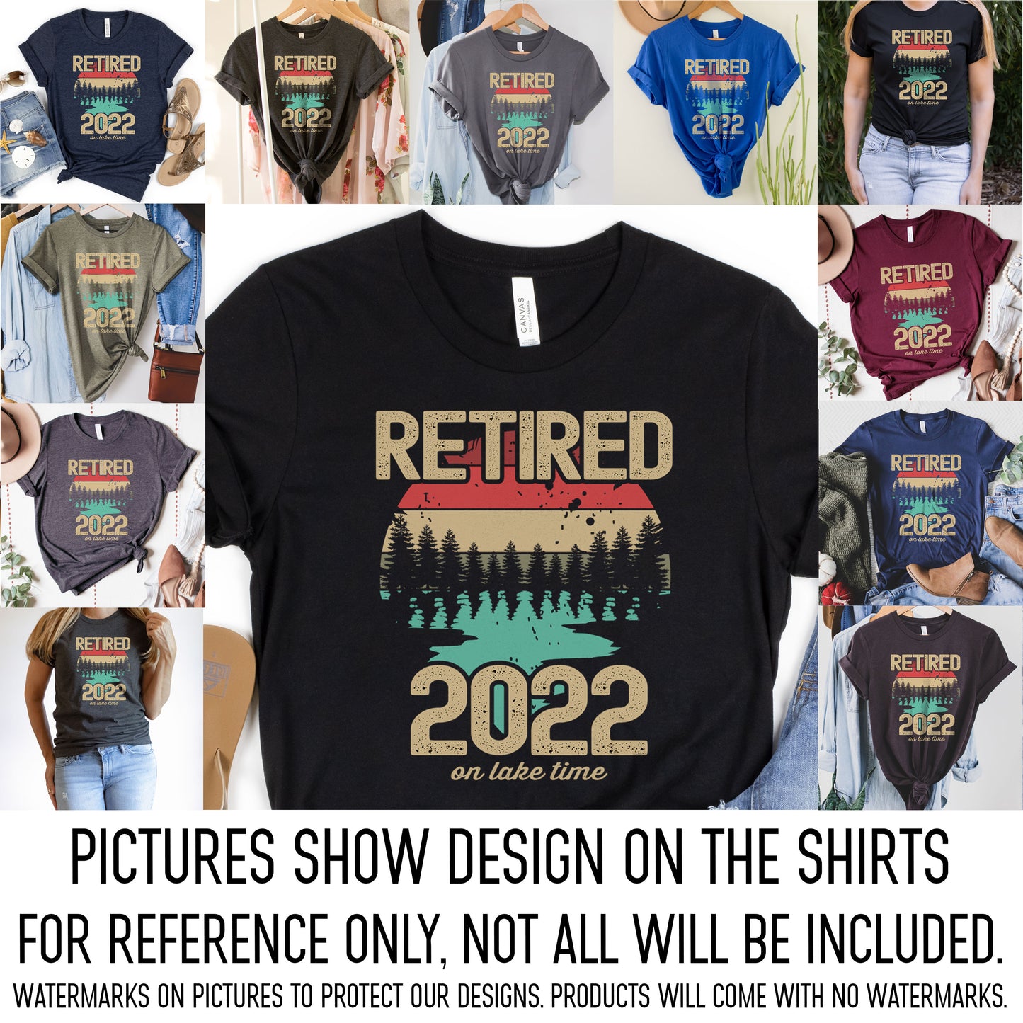 Retired 2022 Retro Sunset Vintage Distressed Vacation Shirt, Retired USA 2022 T-Shirt Retirement Party Gift Shirt, Grandma Grandpa Retiring