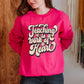 Teaching Is A Work Of Heart Sweatshirt, Teachers Shirts, Teaching Kindergarten