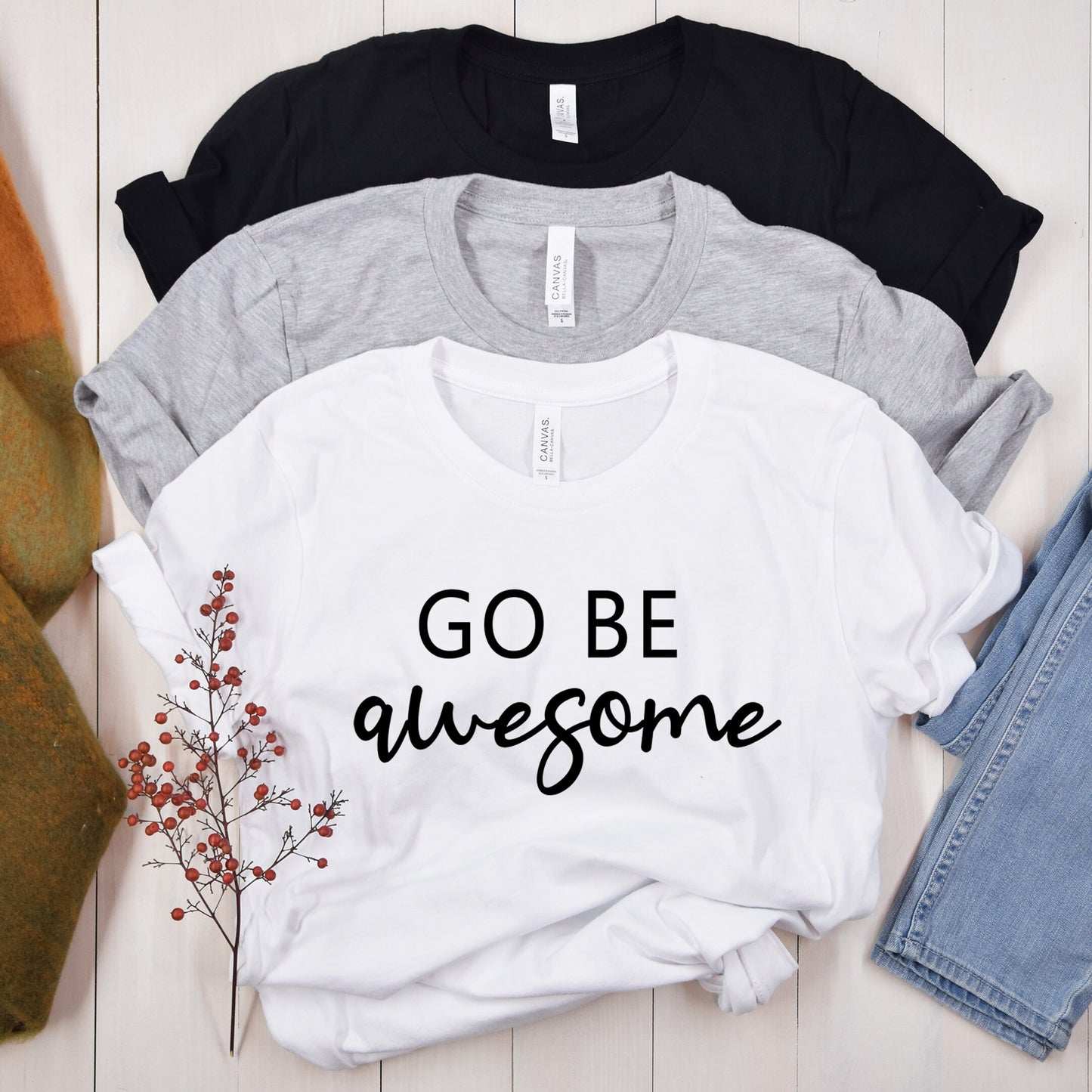 Go Be Awesome Shirt, Inspirational Shirt, Motivational Shirts, Teacher Tee, Be Kind Shirt, Women Tee, Simple, Minimalist, Inspiration Shirt