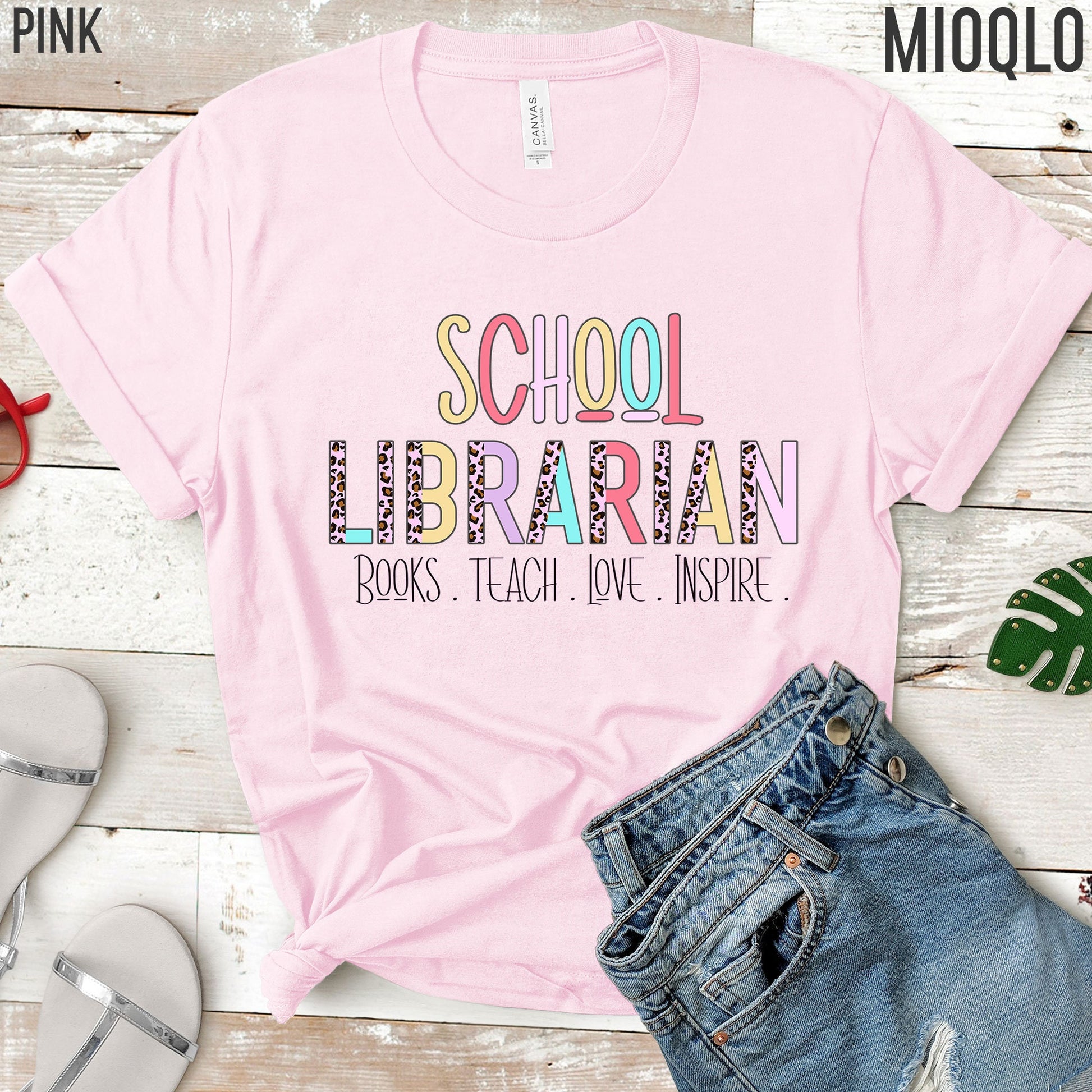 School Librarian Shirt, Half Leopard Librarian Shirt, Gift for School Library, Librarian Gift, New Librarian Shirt, Gift For Librarian Mom