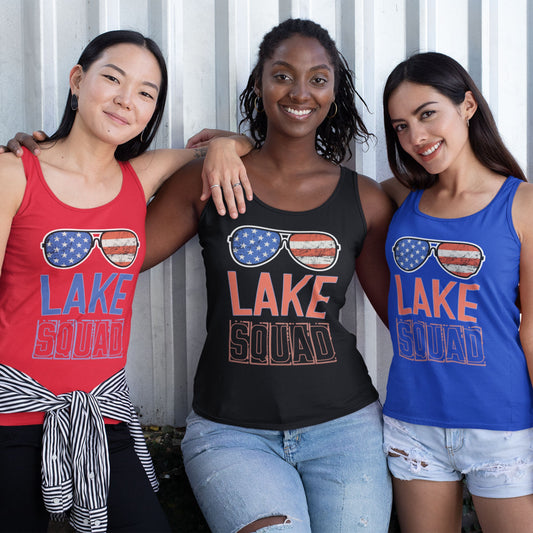 Lake Squad Tank Top, Lake Squad Shirt, Womens 4th Of July, Ladies American Tank, 4th July Tank Top, July 4th Shirt, Lake Vibes, Lake Tribe