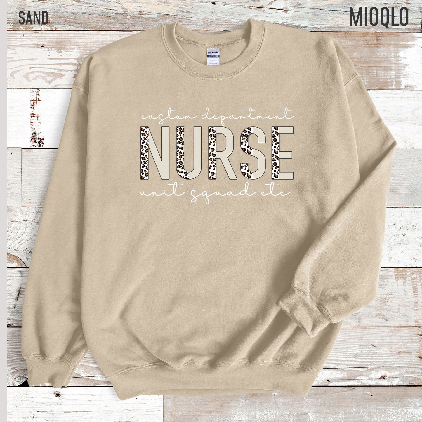 Custom Nurse Department Sweatshirt, Personalized Nursing School Hoodies, Nurse Life, OR, ER Nurse Half Leopard Gift, Unit, Squad, Team, Crew