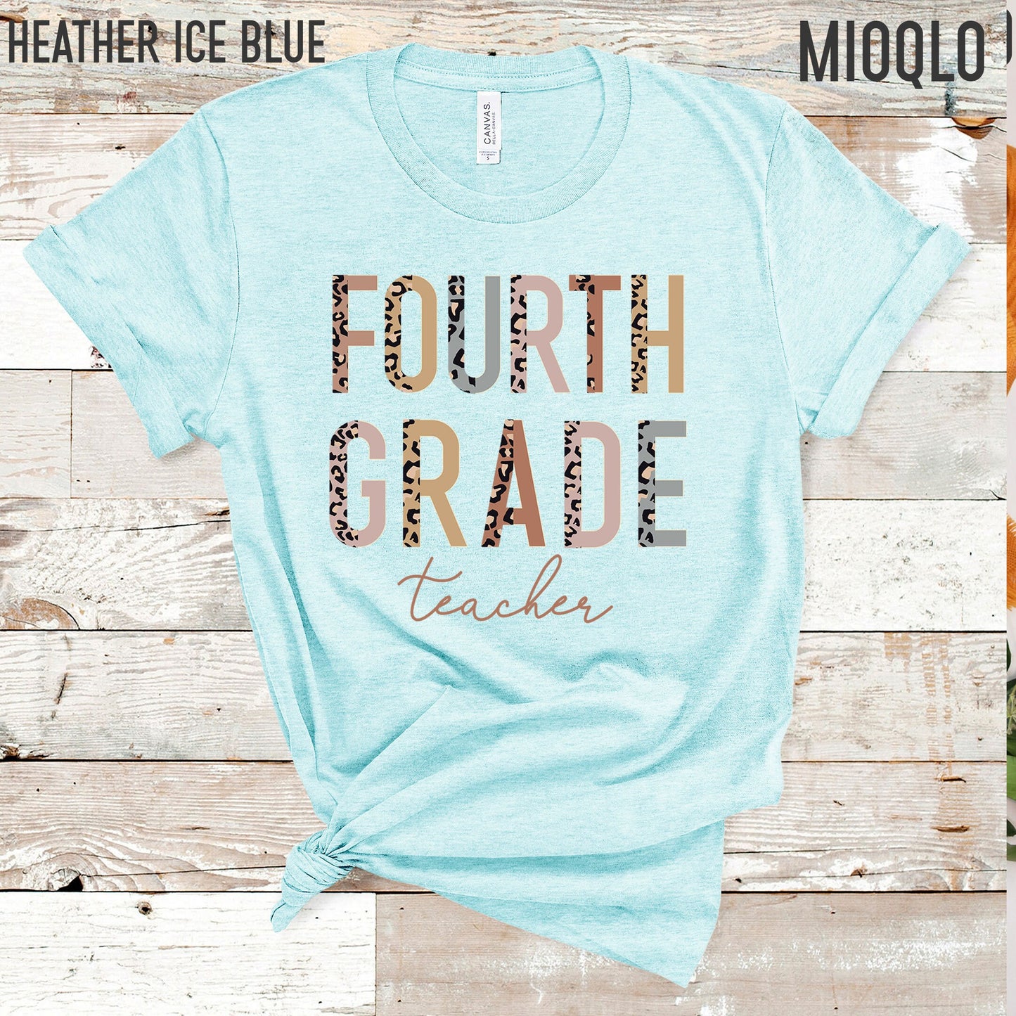 4th Grade Level Teacher Shirt, Hello Fourth Grade, Half Leopard, First Day of School Tee, Squad Tribe Crew, Gift For Teacher, Back to School