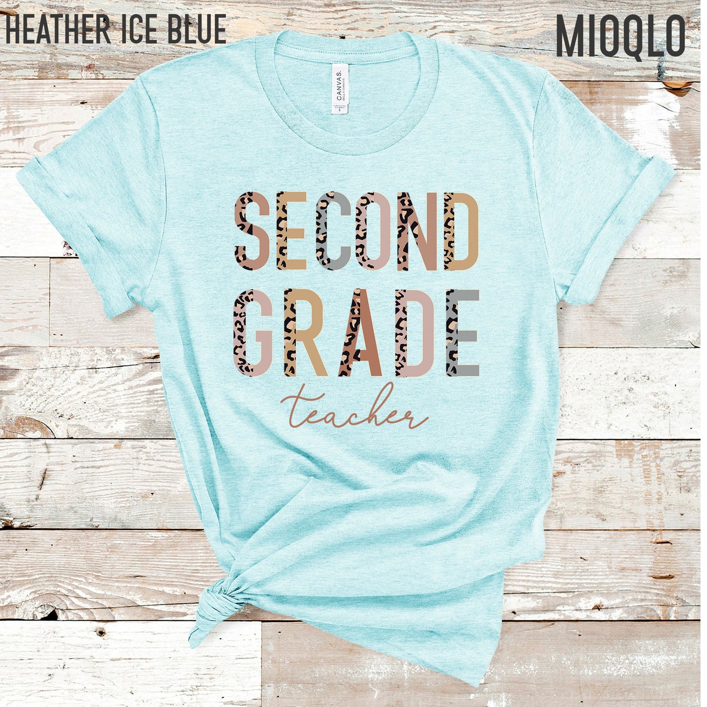 2nd Grade Level Teacher Shirt, Hello Second Grade, Half Leopard, First Day of School Tee, Squad Tribe Crew, Gift For Teacher, Back to School