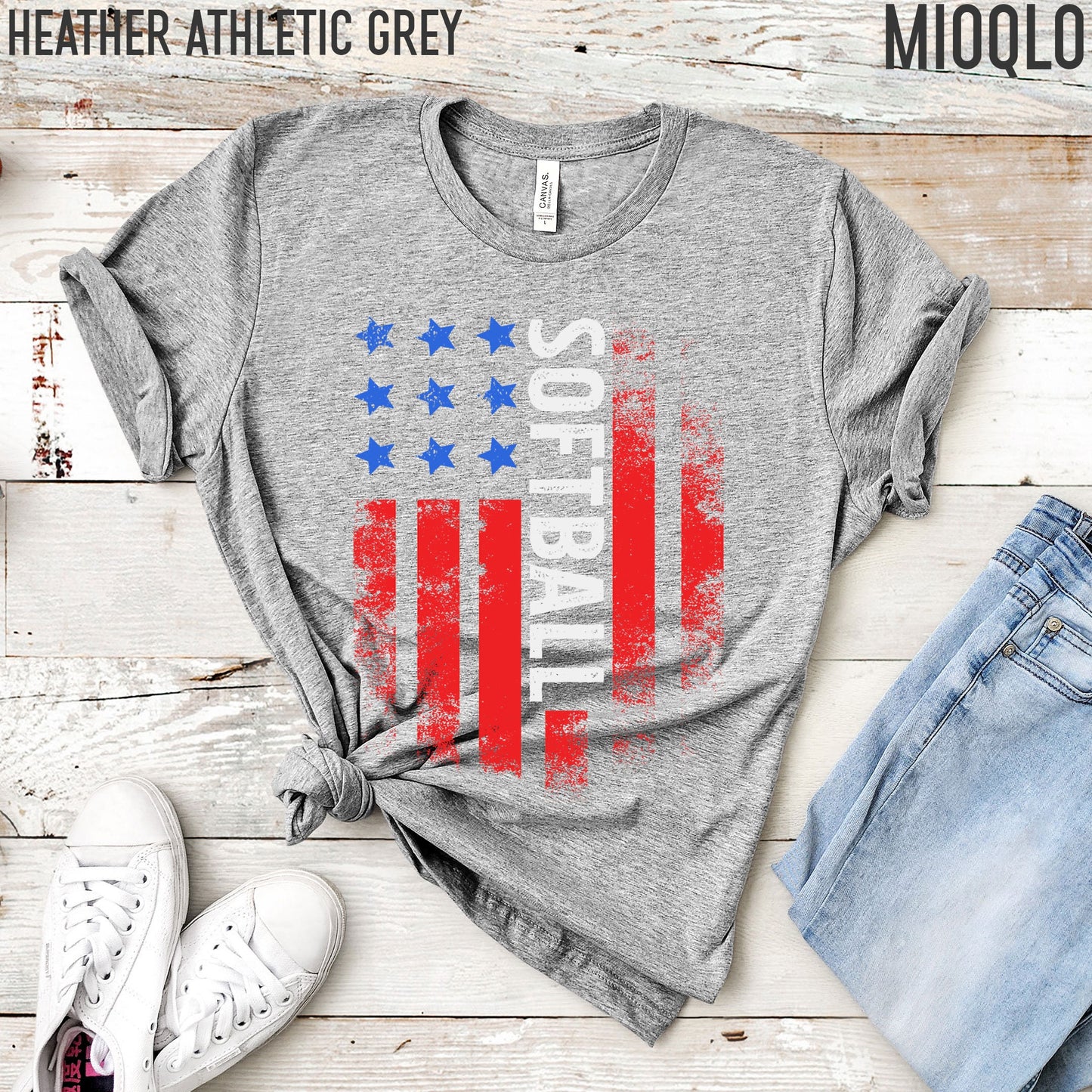 Softball Team USA Shirt, American Flag Tee, Retro Unisex Comfy Men Women, Fieldball Baseball Field Court Cap Summer Sport Comfort Tank Top