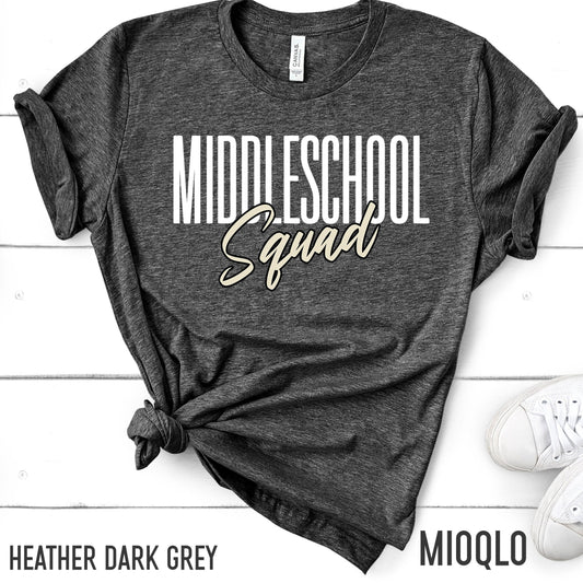 Teacher Middleschool Squad Shirt, Unisex Comfy Teacher Tee, Teacher Team Crew Top, Teacher Appreciation Tee, Grade Level Tank, Cute Teacher