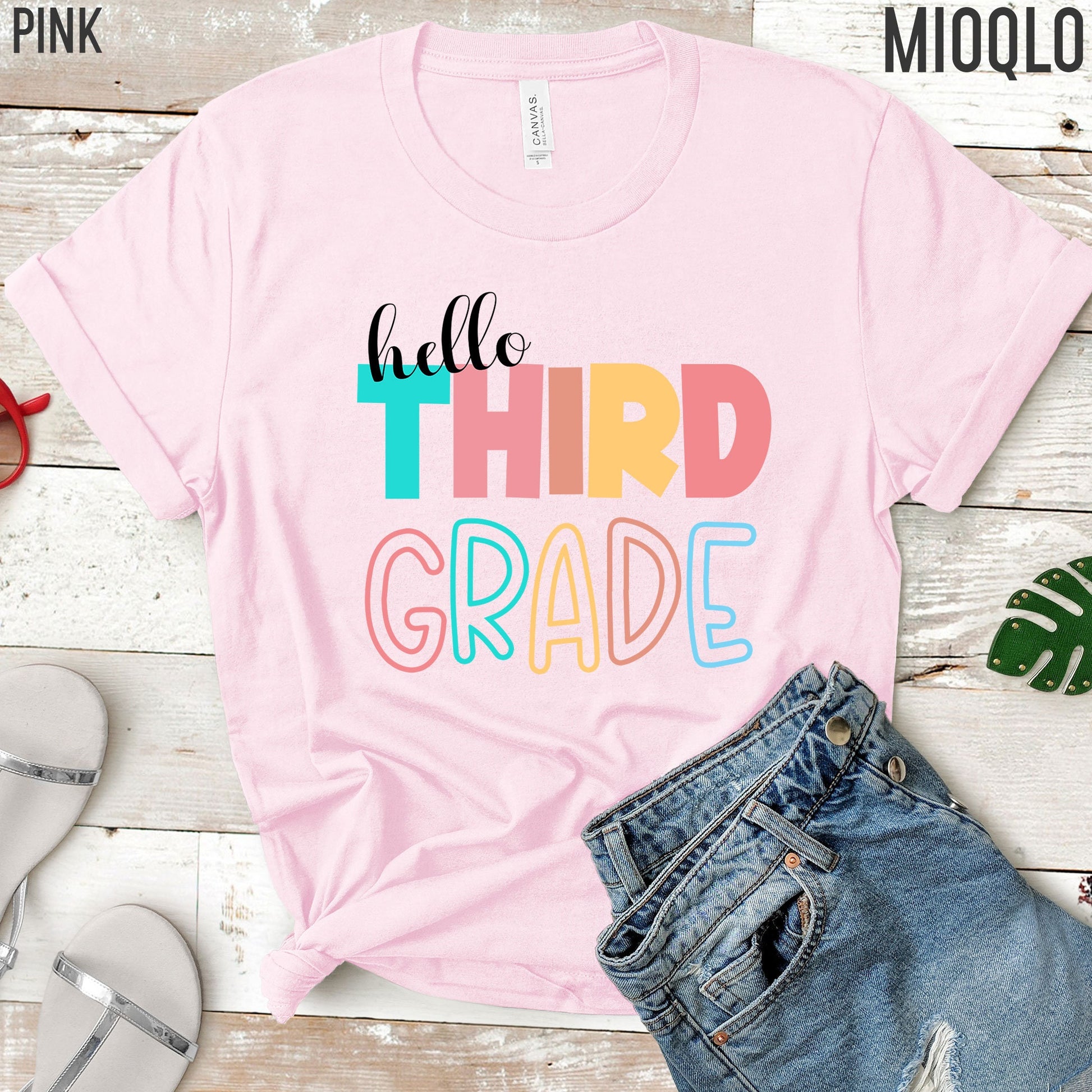 Hello Third Grade, 3rd Grade Level Teacher Shirt, Elementary First Day of School Tee, Squad Tribe Crew, Teacher Team Spirit, Back to School