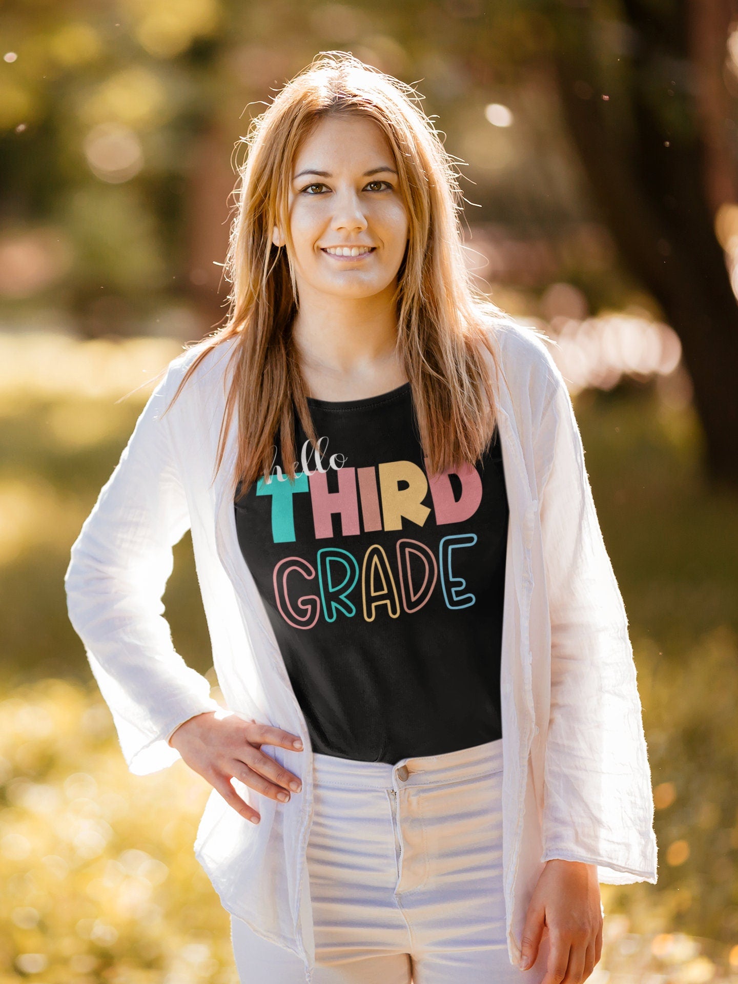 Hello Third Grade, 3rd Grade Level Teacher Shirt, Elementary First Day of School Tee, Squad Tribe Crew, Teacher Team Spirit, Back to School