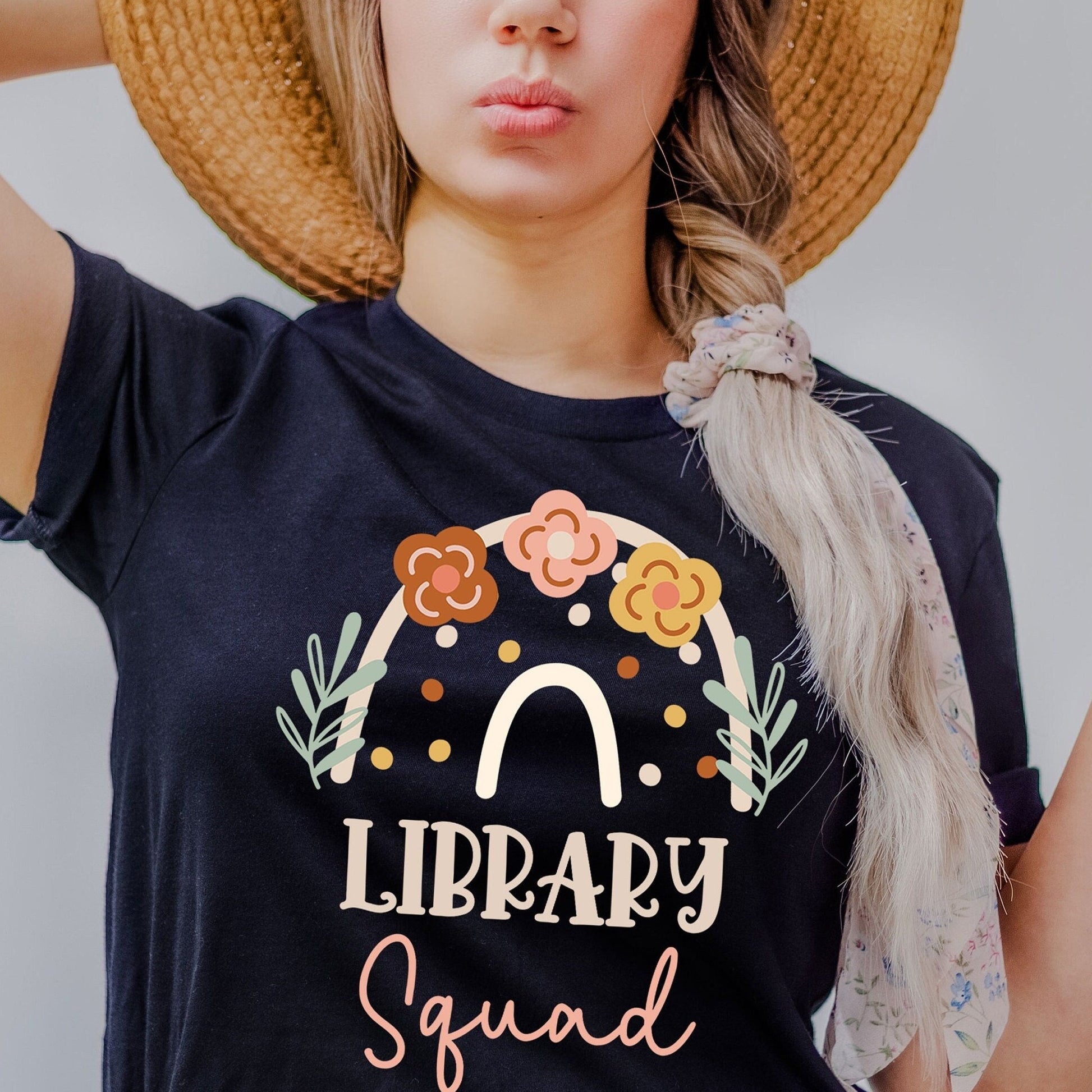 Librarian Shirt, School Library Squad, Library Shirt, Librarian Shirts for Women, Reading Teacher Shirt Rainbow Reading Coach Specialist Tee