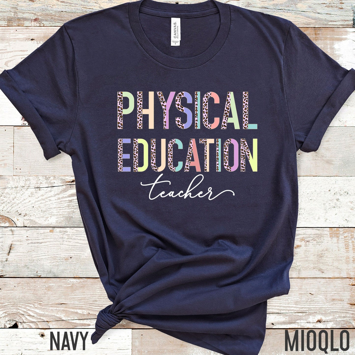 Physical Education Teacher, PE Teacher Shirt, Grade Level Shirts, Half Pink Leopard Teacher Tee, Second Grade Squad Tribe Team Gym Athletic