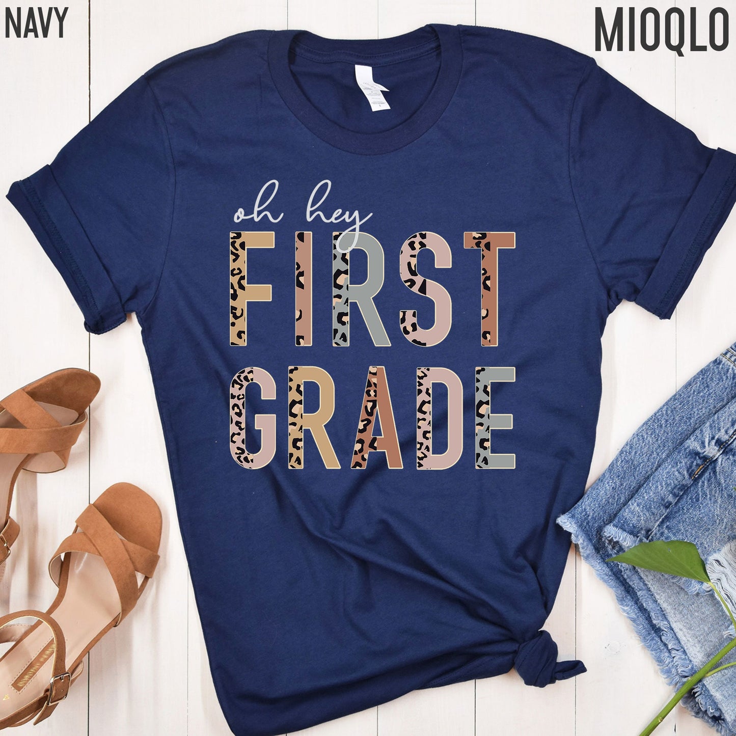 Oh Hey 1st Grade Teacher Shirt, 1st Grade Teacher Gifts, 1st Grader Squad, New Teacher Appreciation Gift, Leopard Boho First Grade Teacher