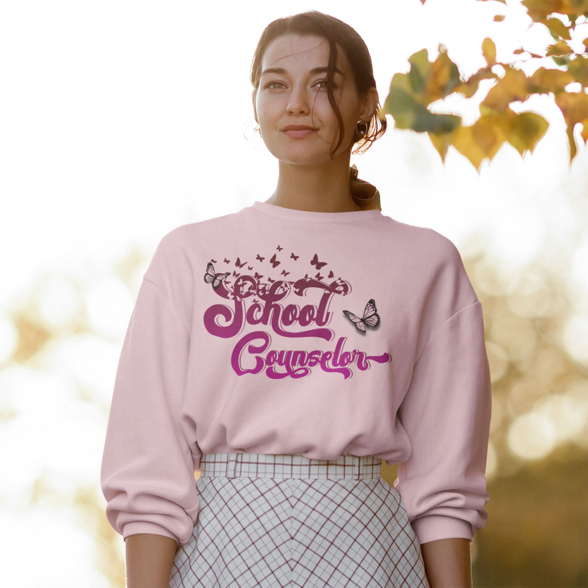 School Counselor Sweatshirt, Counselor Flower Floral Butterfly, Admin Counseling Office, School Counselor Sweater Gift, Administrative Staff