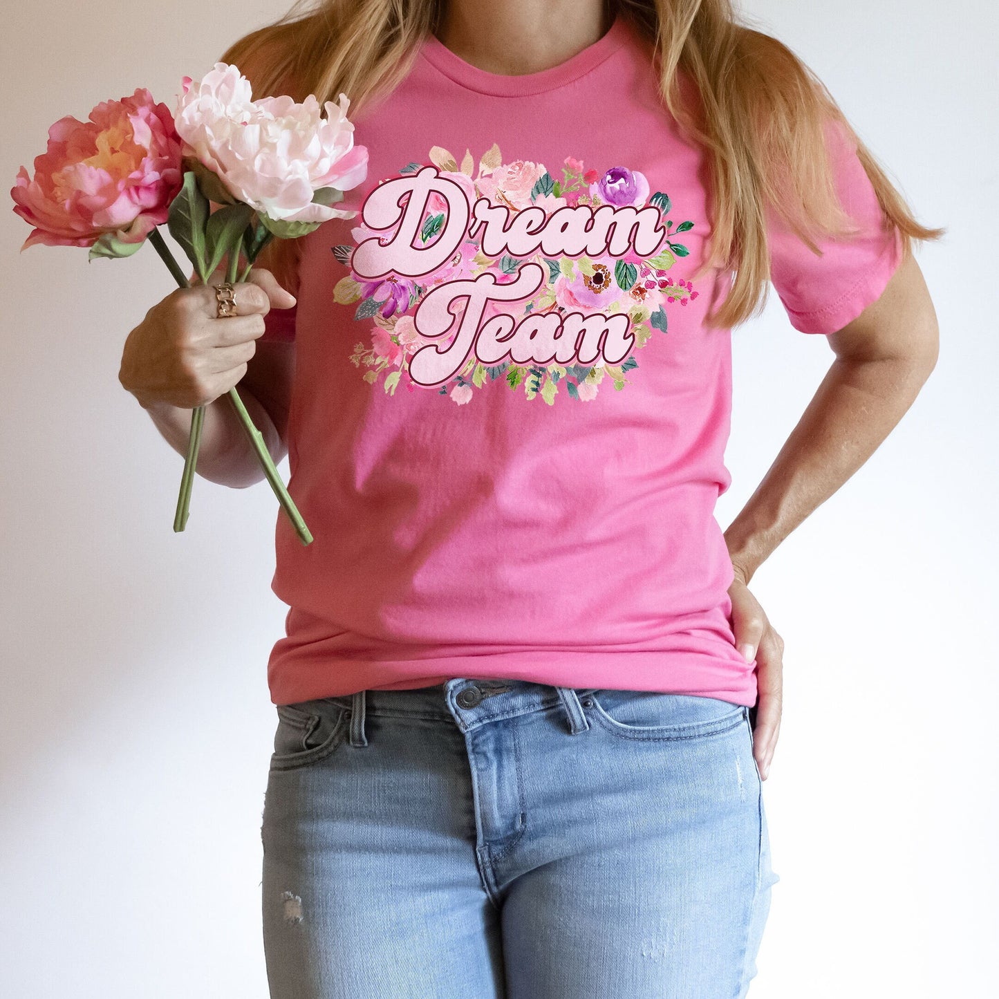 Dream Team Shirt, Teacher Sweatshirt Sweater School Librarian Tee, Intervention Admin Reading Literacy Squad Floral Flower Office Staff Girl
