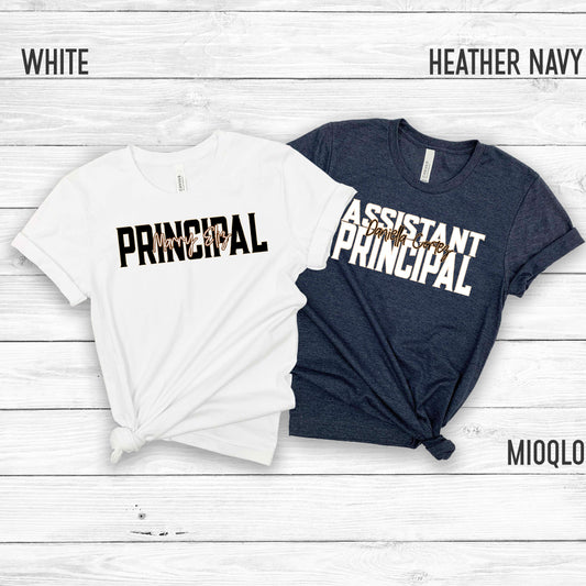 Custom Names School Principal Shirt, Assistant Principal Gifts, Teacher Appreciation Gift Director Lead, Principal Team Tee Christmas Party